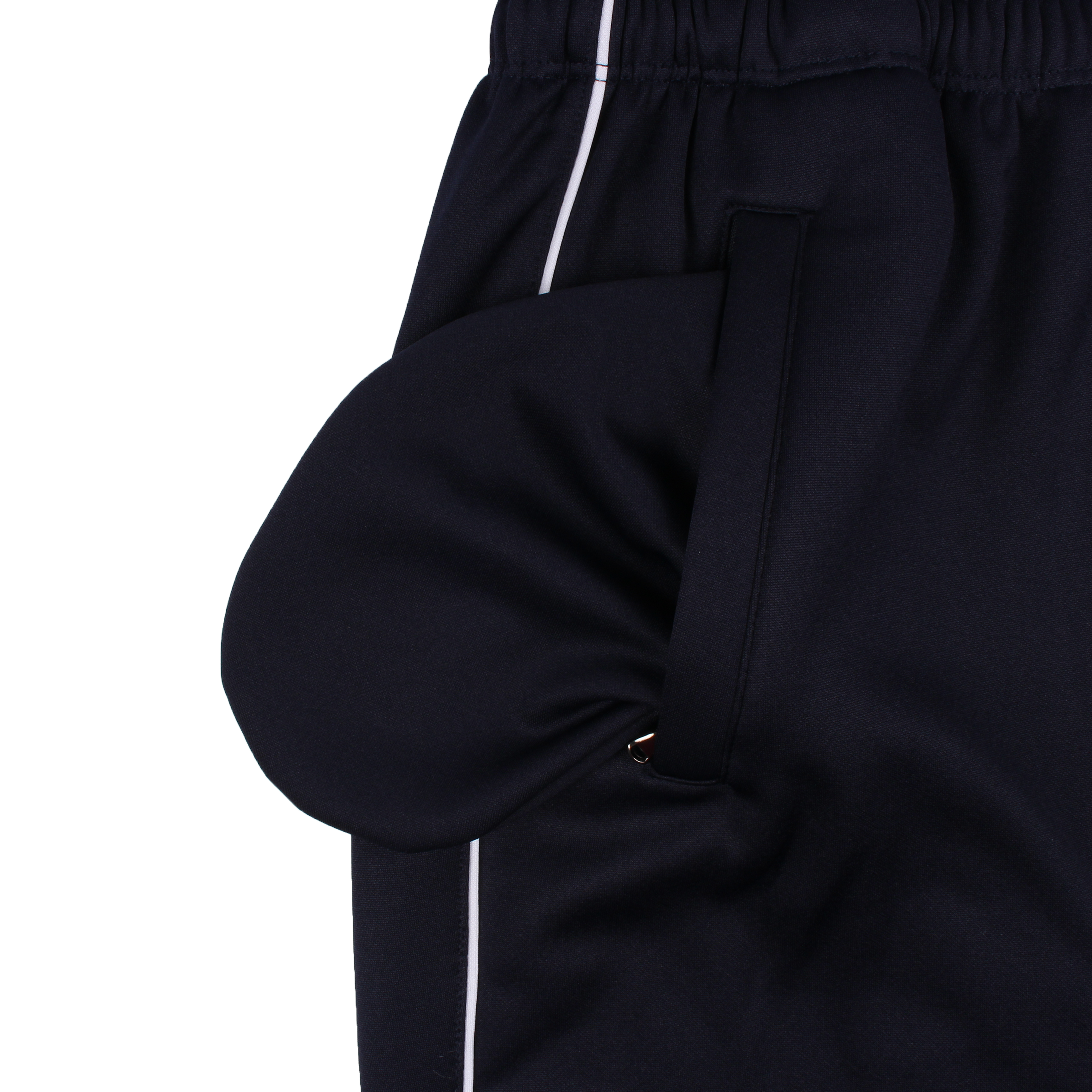 [기모] 네이비 화이트 하프 기모바지