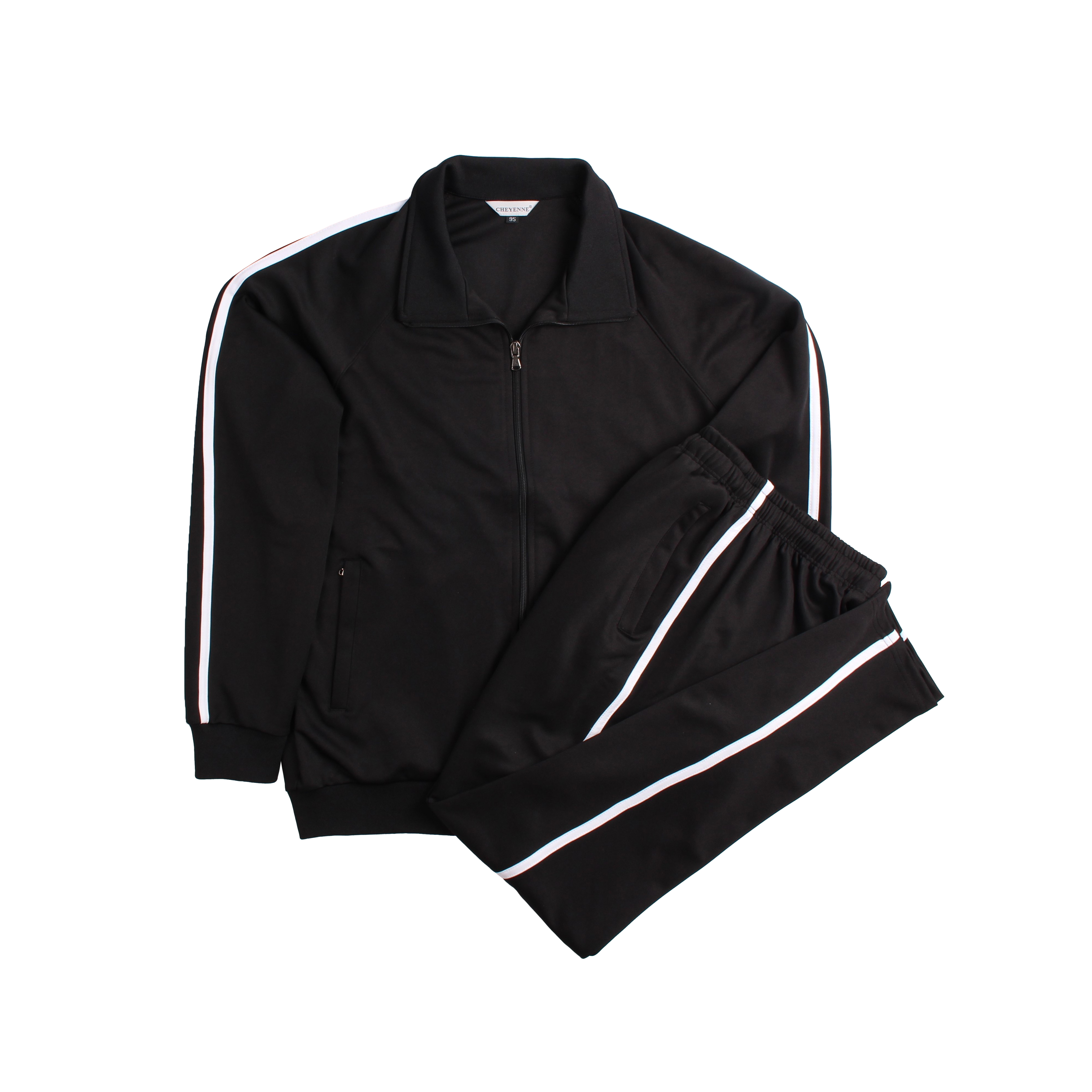 블랙 화이트 원라인 동복세트(시보리 집업)