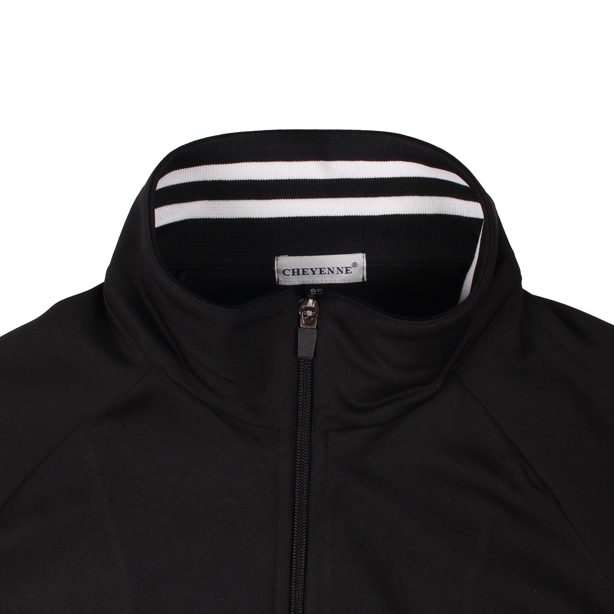 블랙 화이트링 2선 집업 동복상의(시보리)