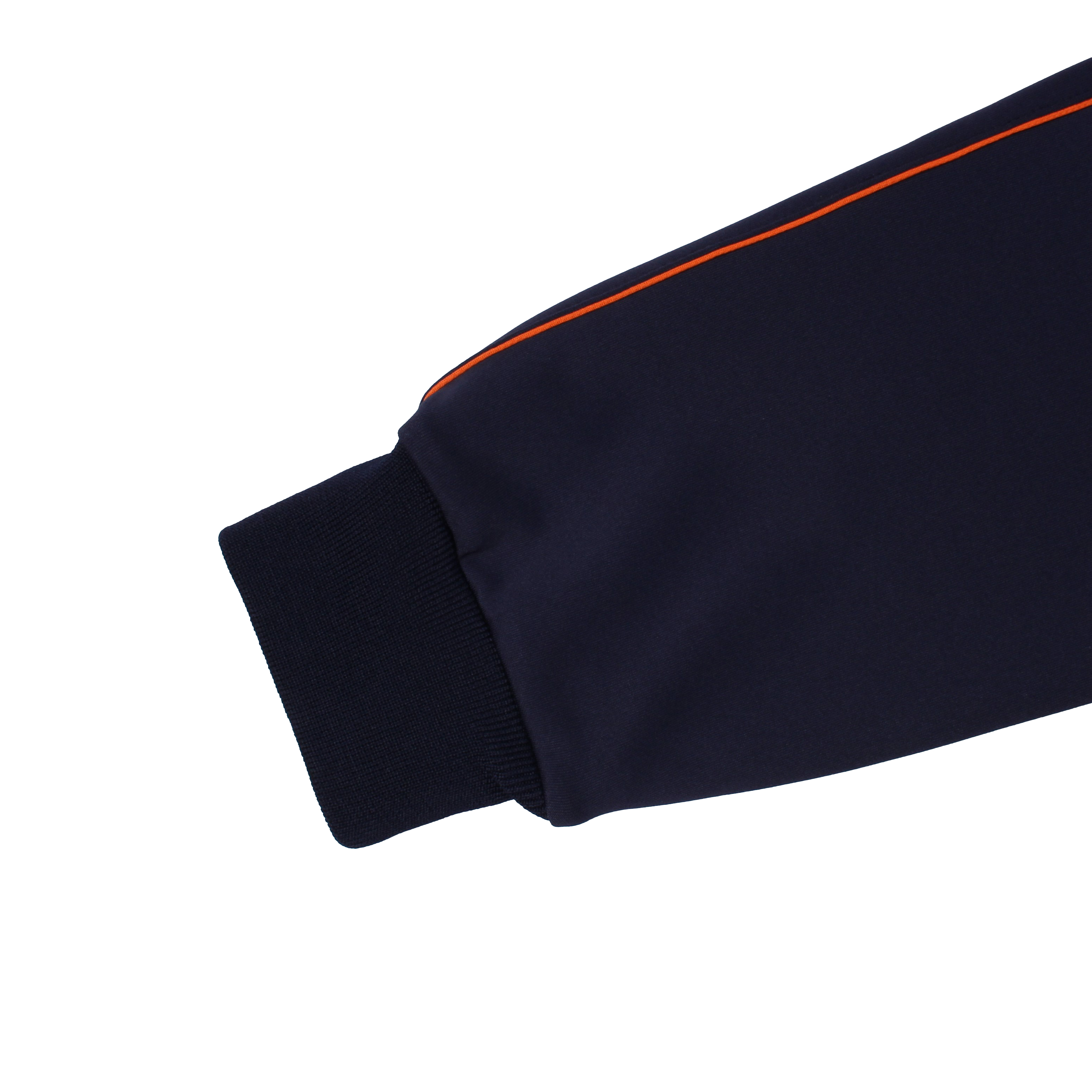 네이비 오렌지 하프선 반집업 동복상의