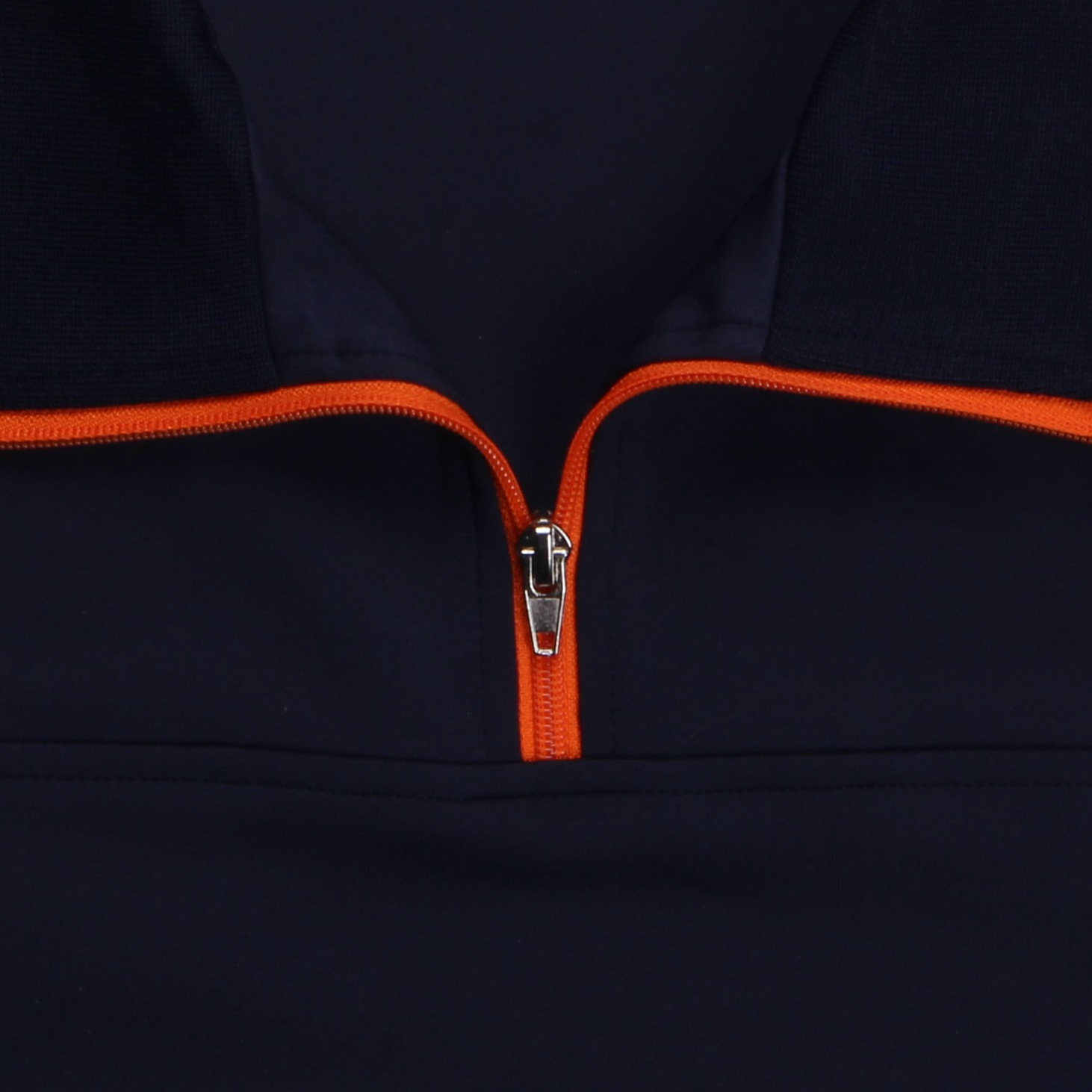 네이비 오렌지 하프선 반집업 동복상의