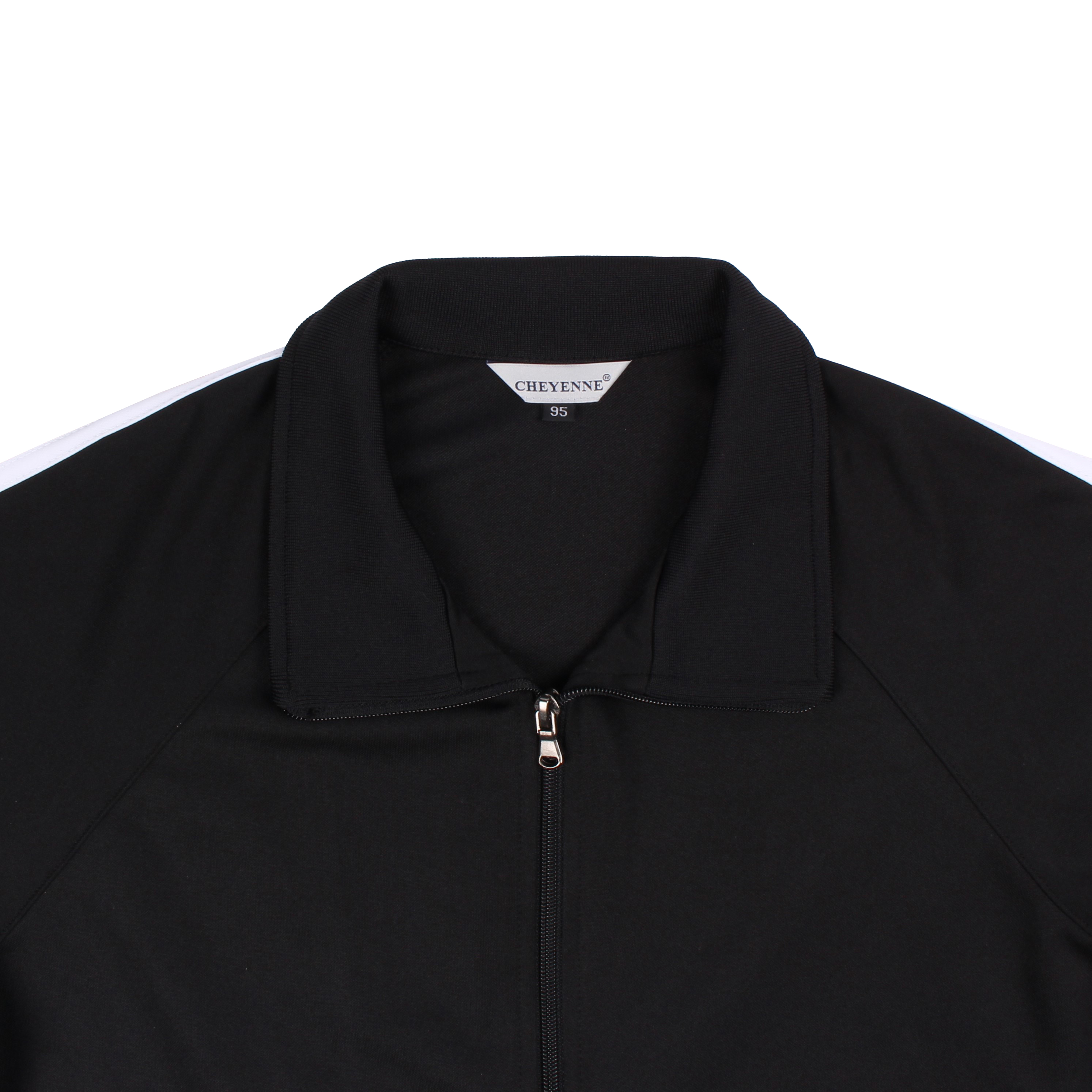 블랙 화이트 원라인 집업 동복상의 학교 긴팔 트레이닝복