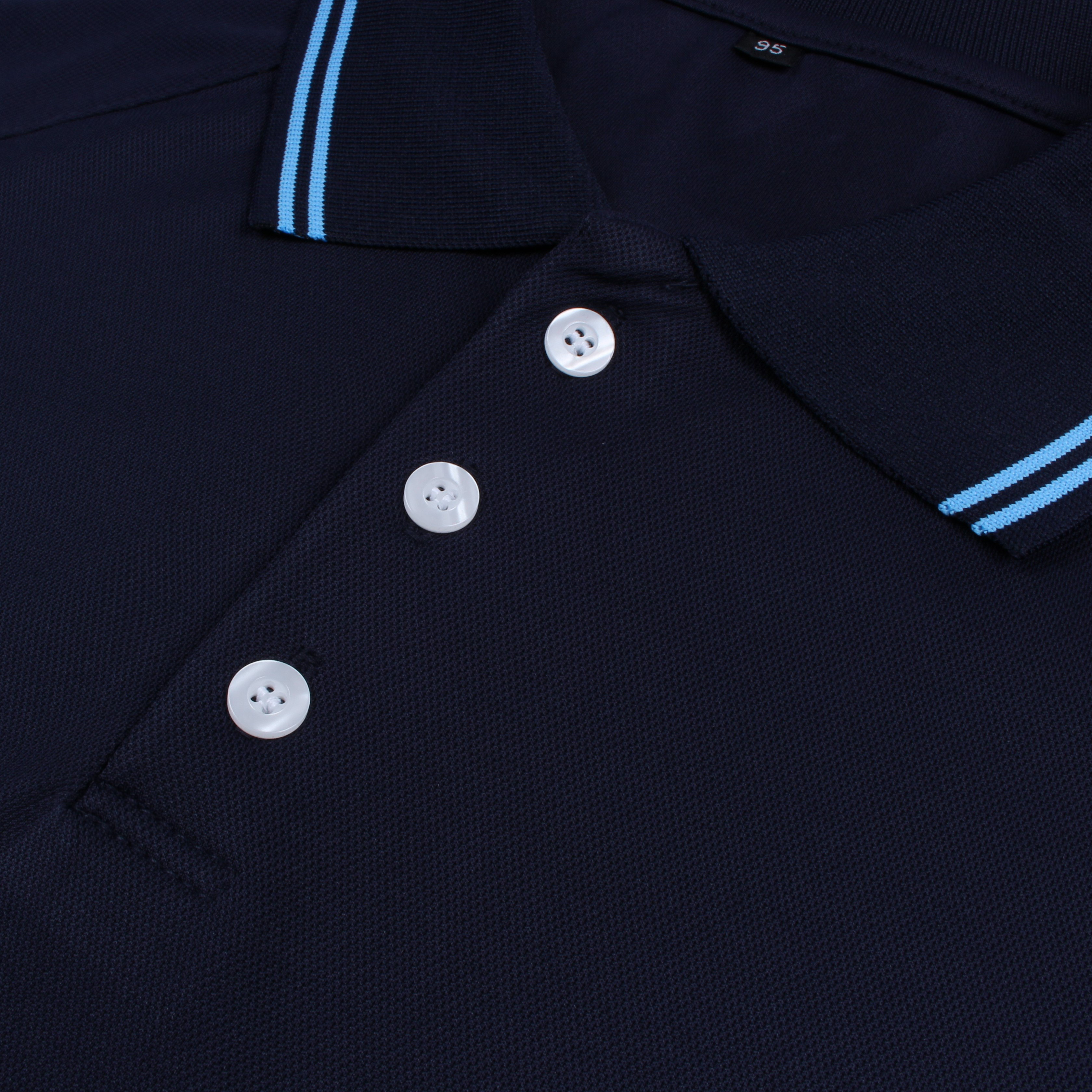 네이비 소라2선 카라 반팔티셔츠