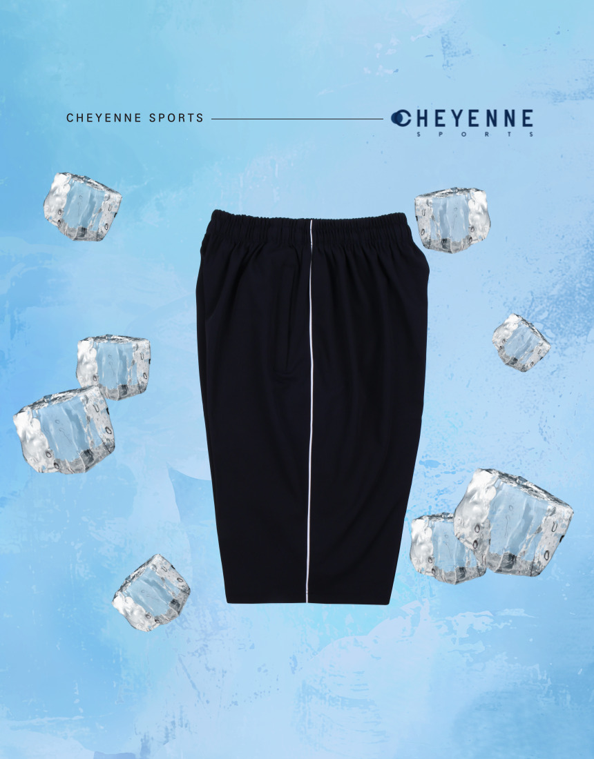 [쿨링] 네이비 화이트 하프 쿨링 반바지