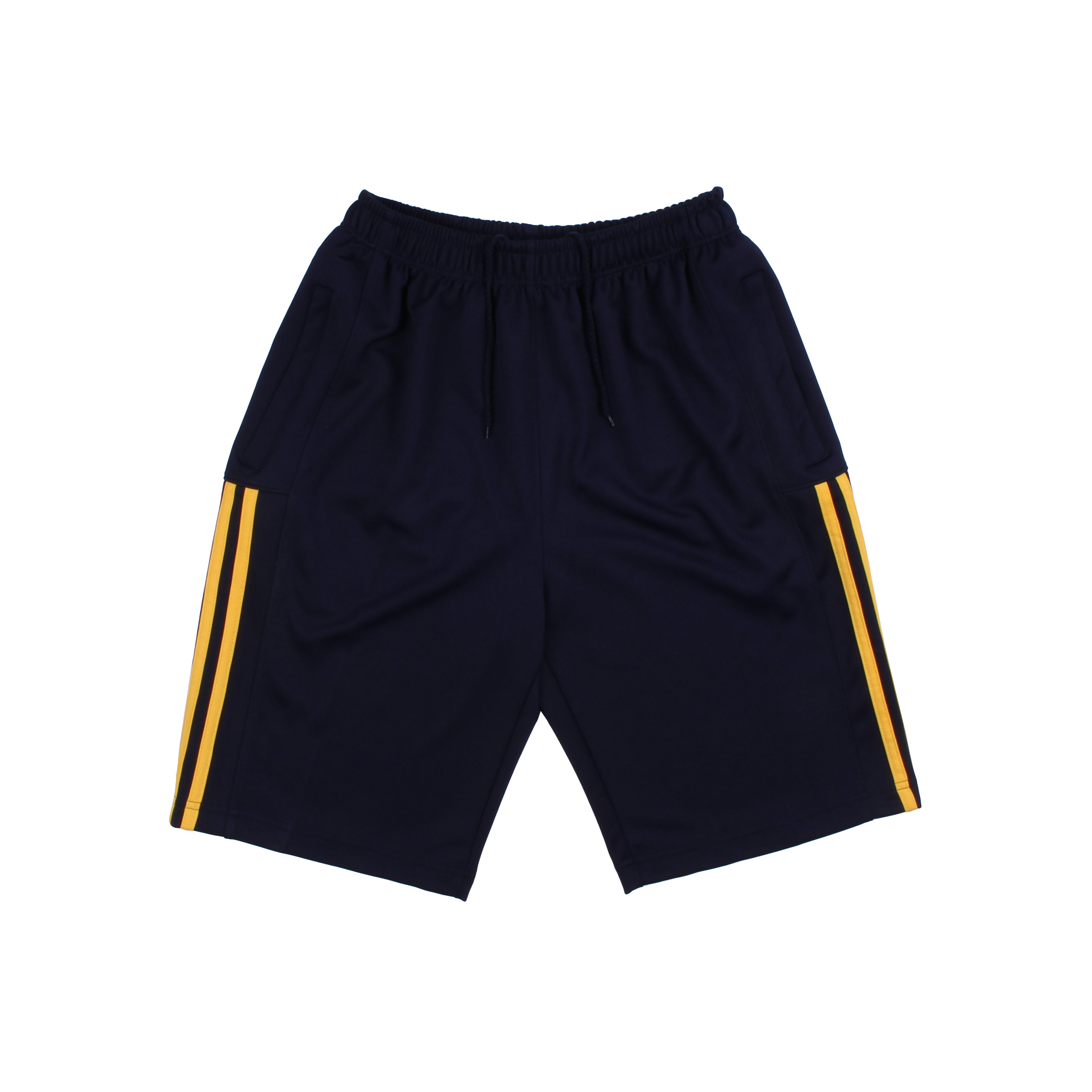 네이비 노랑 2선 포켓 반바지