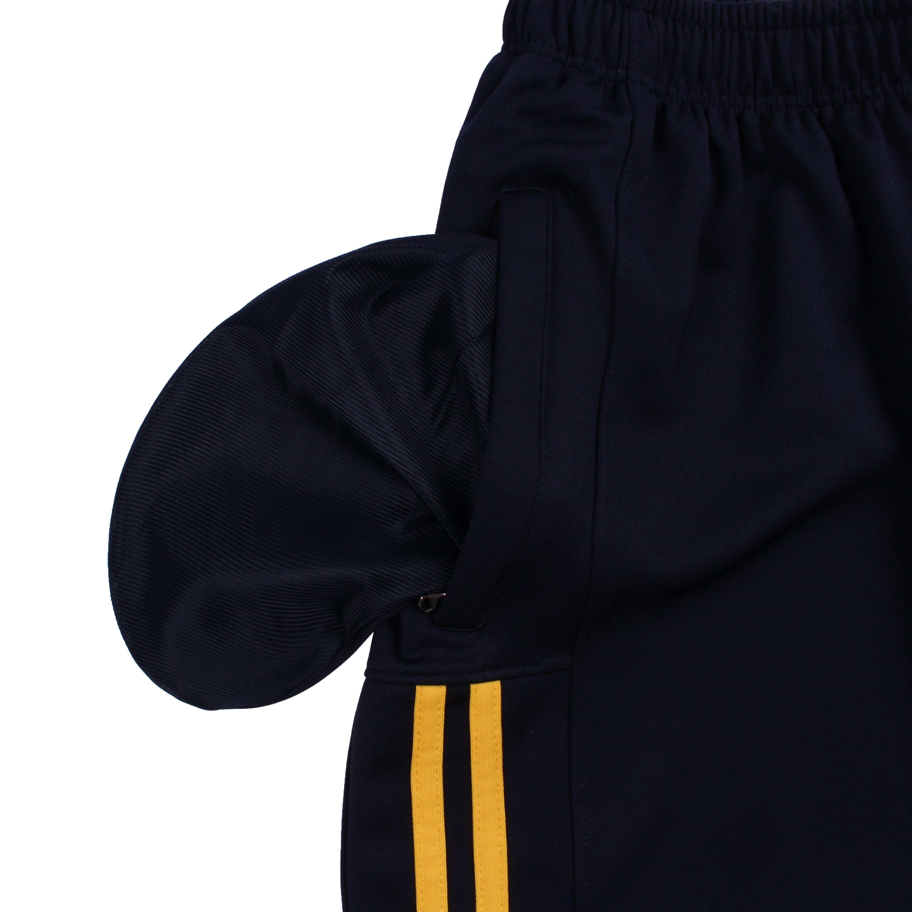 네이비 노랑 2선 포켓 반바지