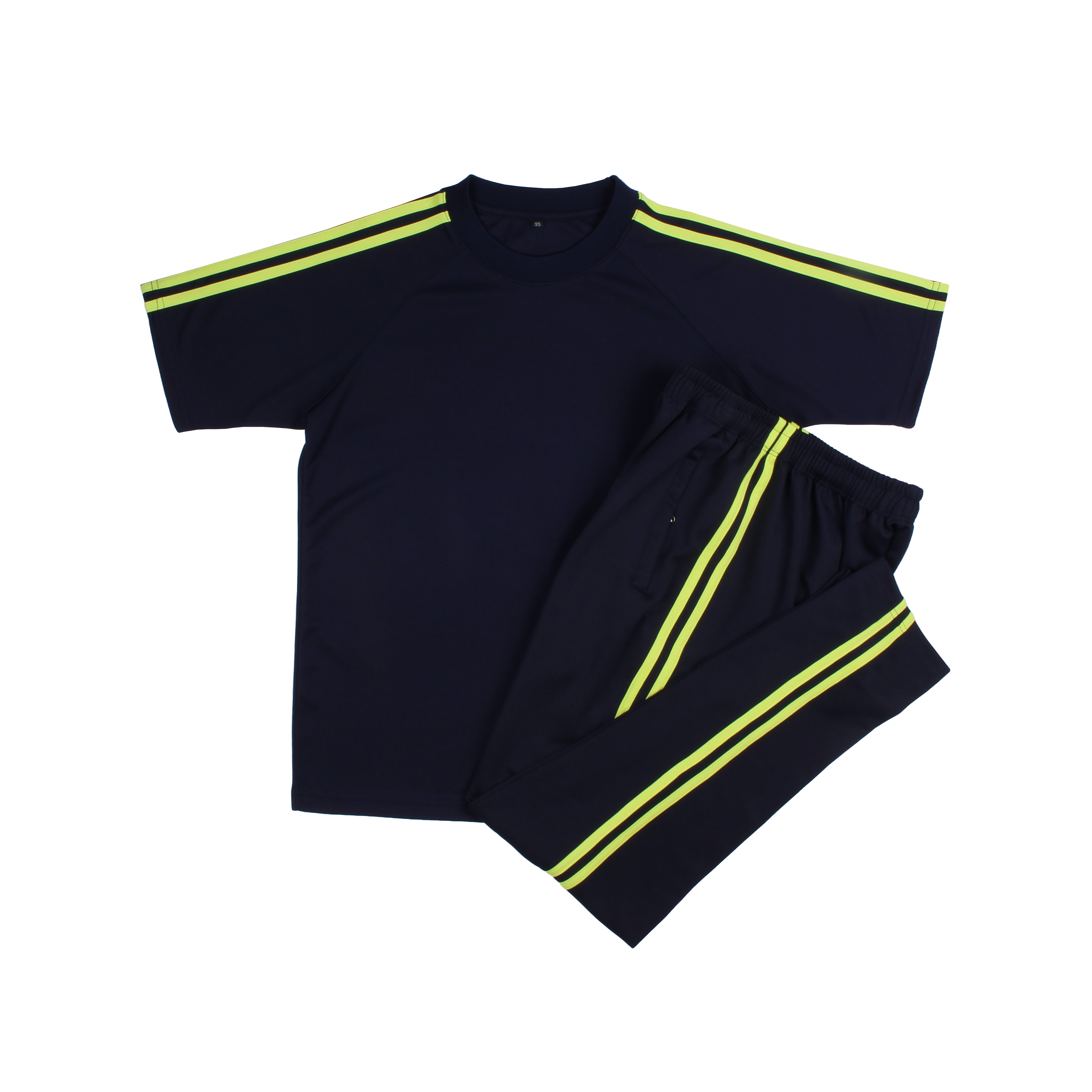 네이비 연두 2선 반팔 긴바지 세트