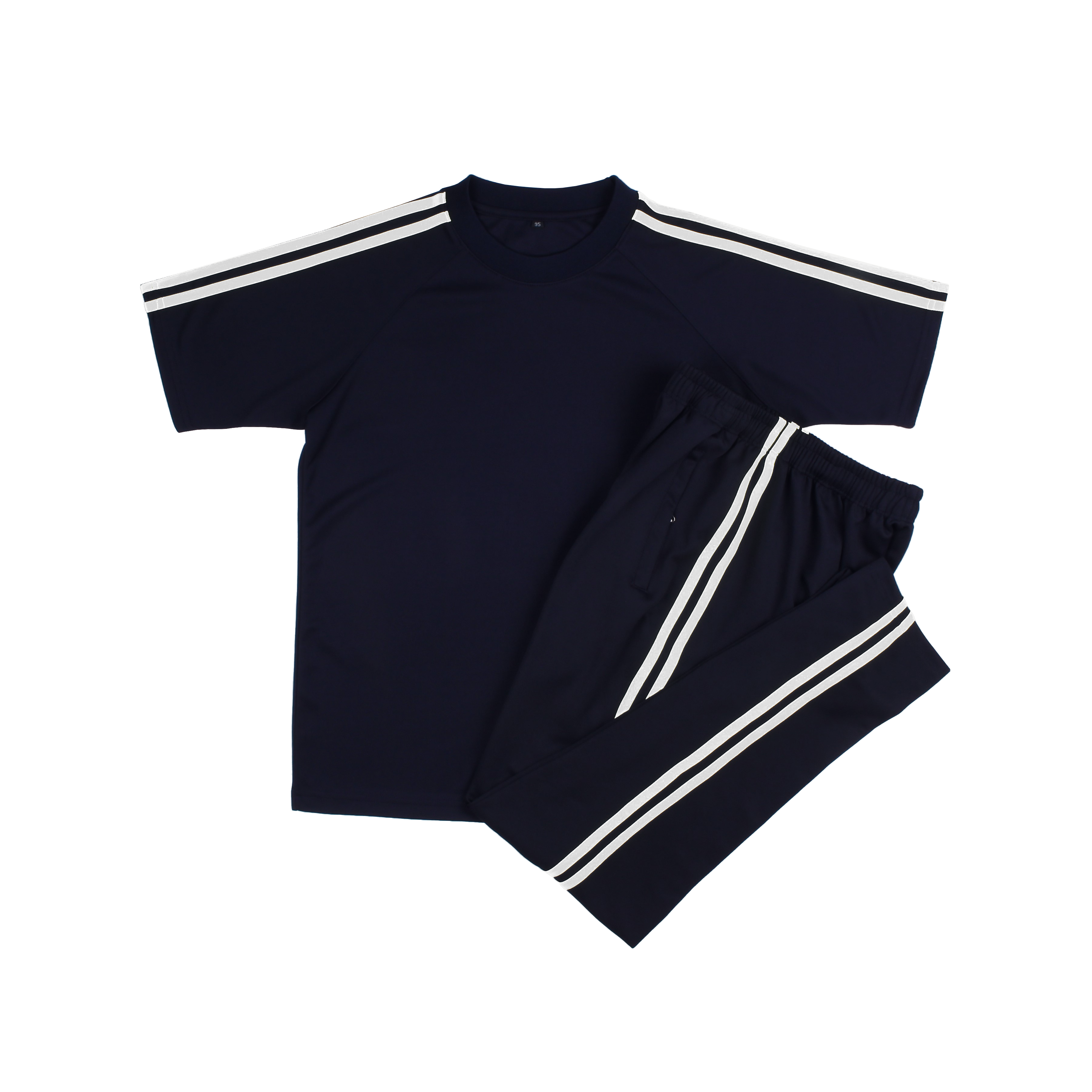 네이비 흰색 2선 반팔 긴바지 세트