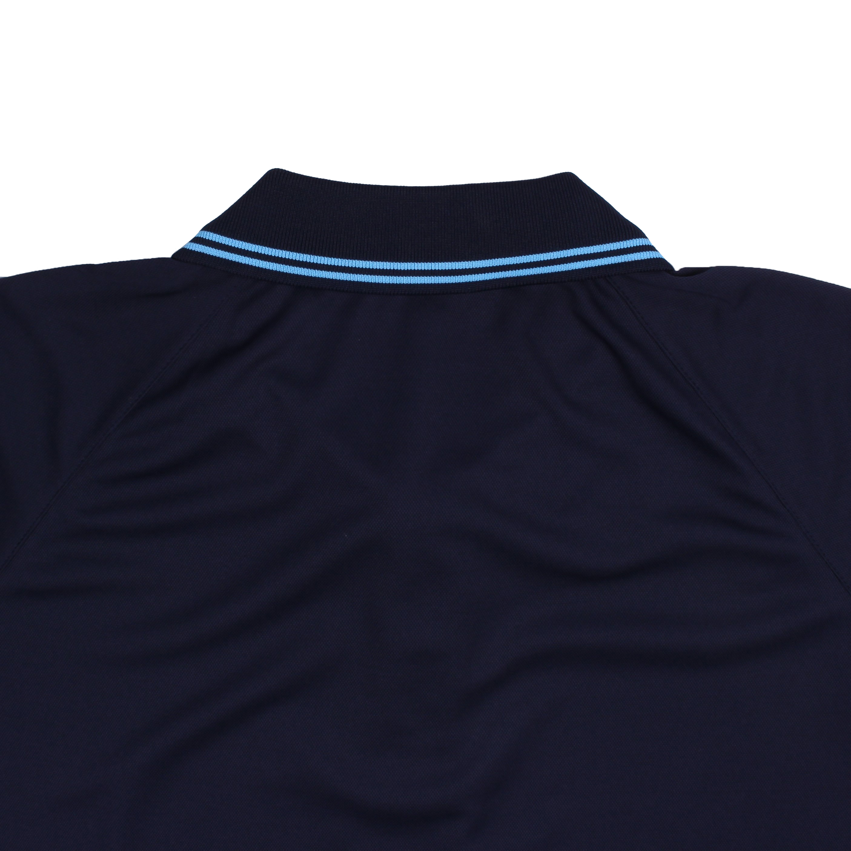 네이비 소라2선 카라 반팔티셔츠(네이비 버튼)
