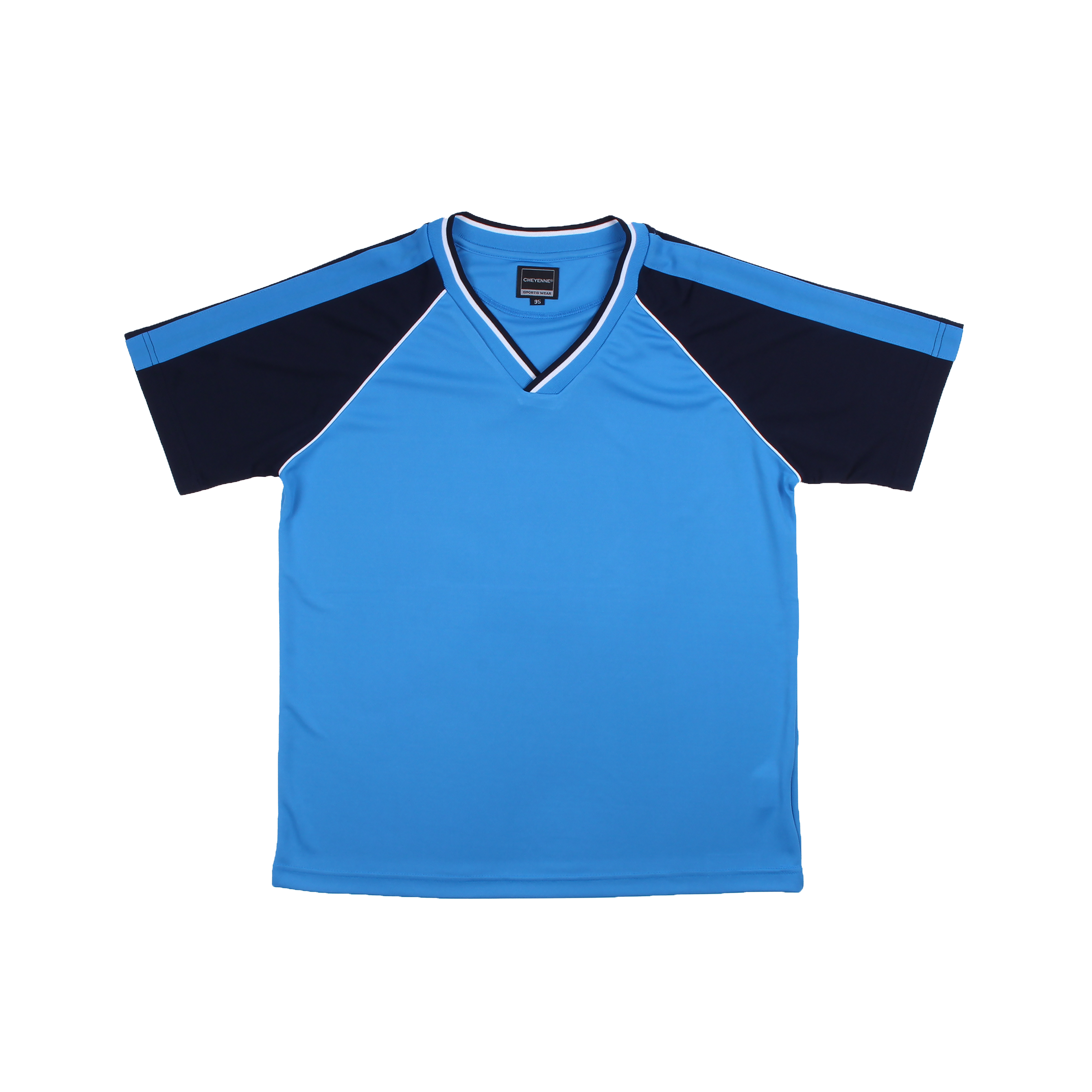 진소라 네이비 와이드선 브이넥 반팔티셔츠