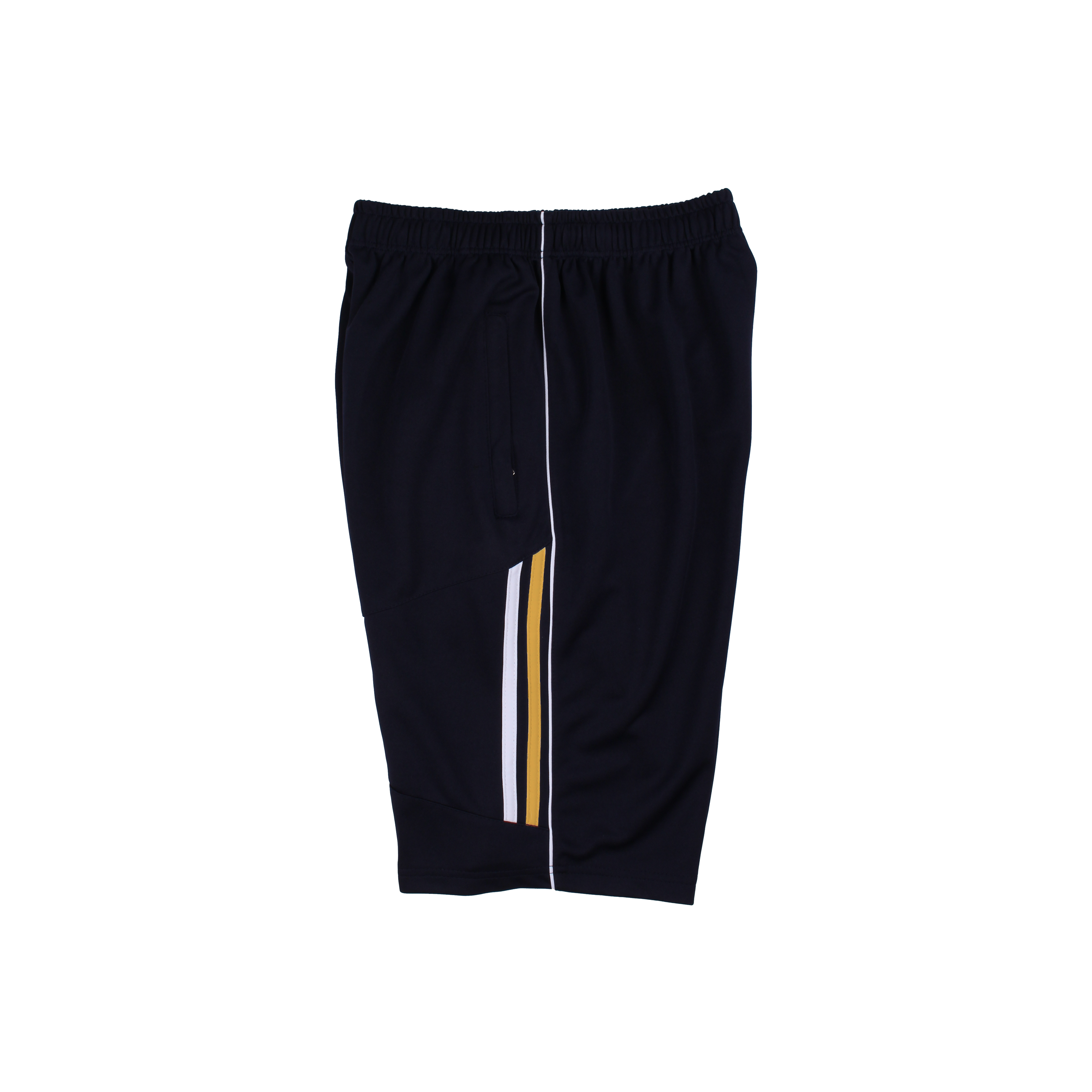 네이비 흰색노랑 무릎선 반바지