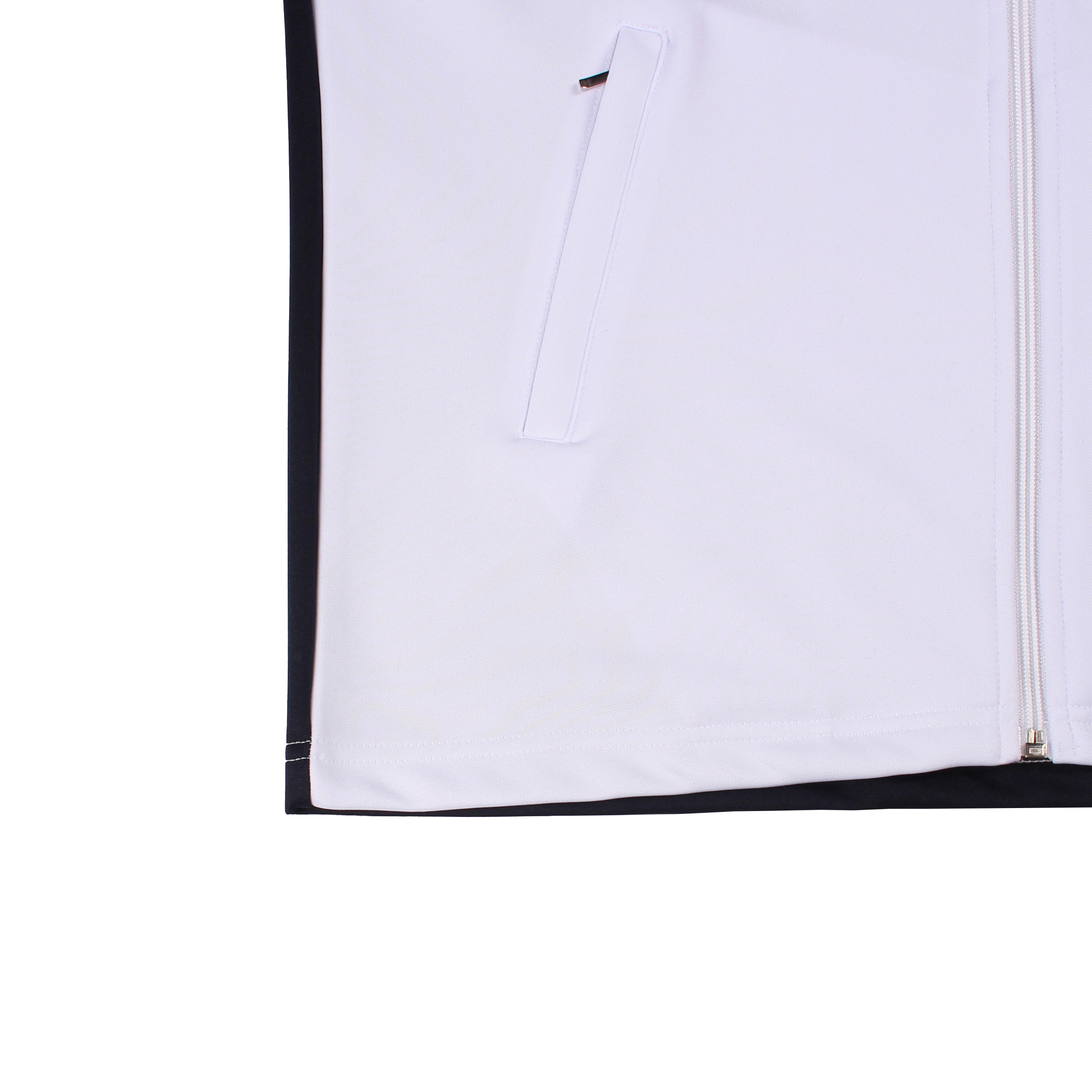 네이비 화이트 하프선 체스트 집업 동복상의