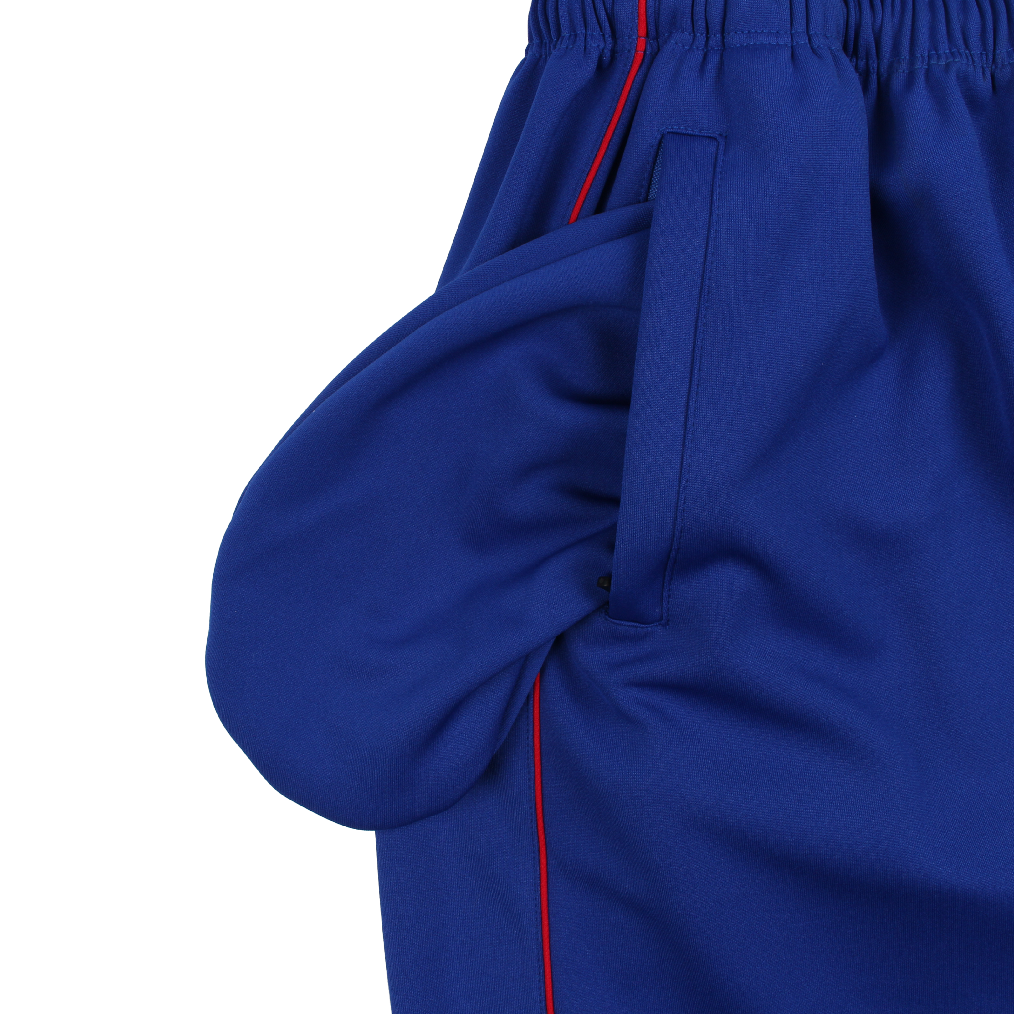 청색 레드하프 바지