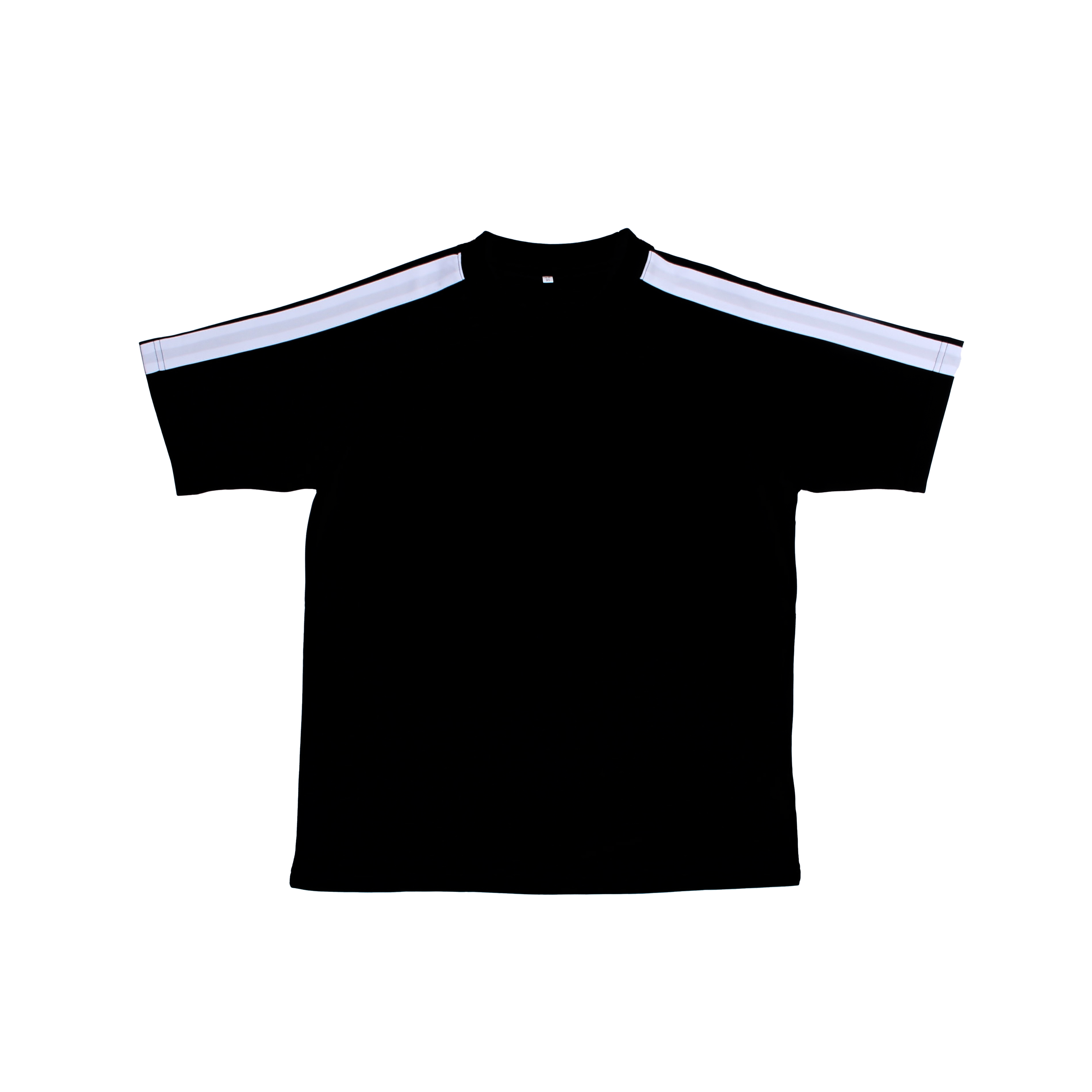 블랙 화이트 와이드선 반팔티셔츠