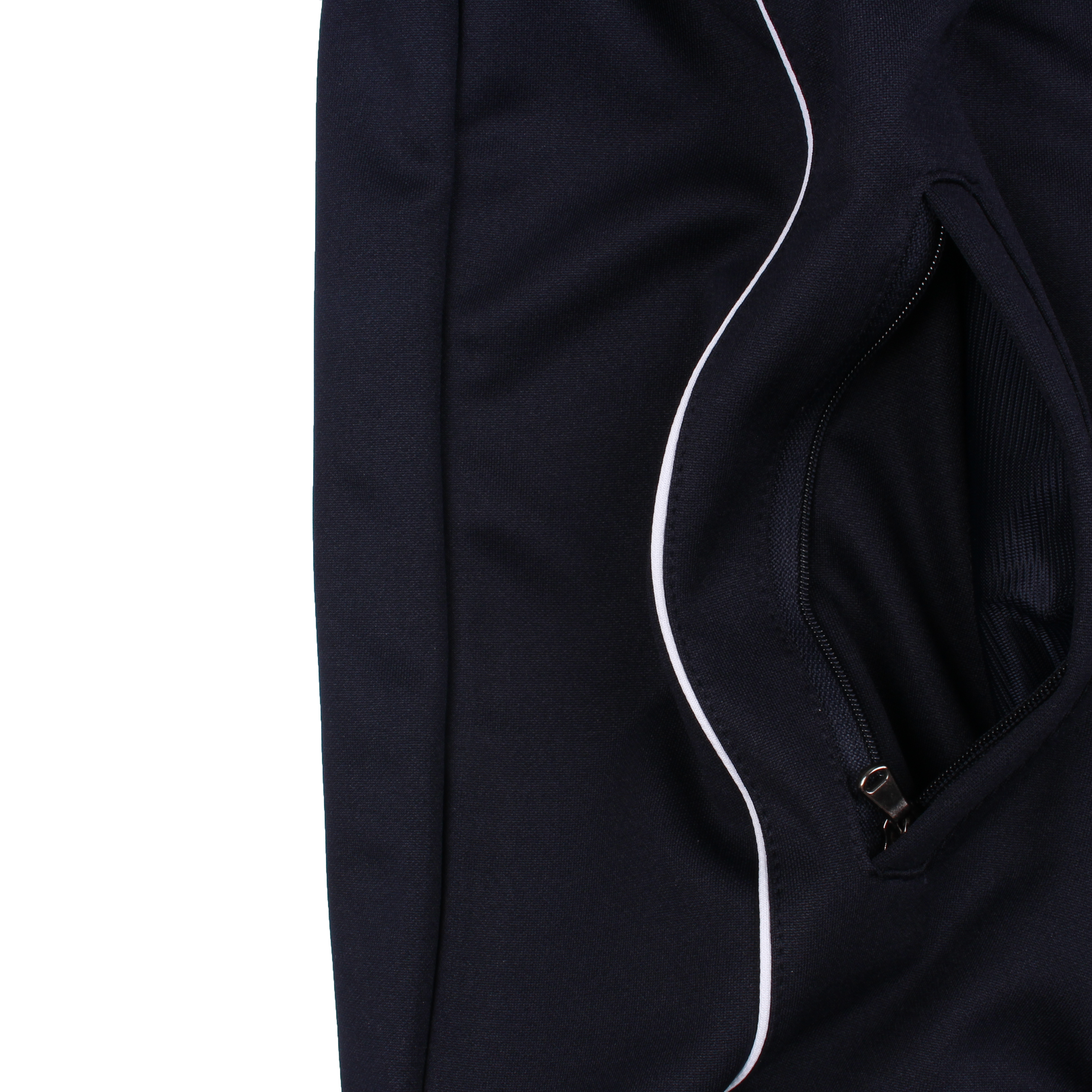 네이비 화이트 투하프 집업 동복상의