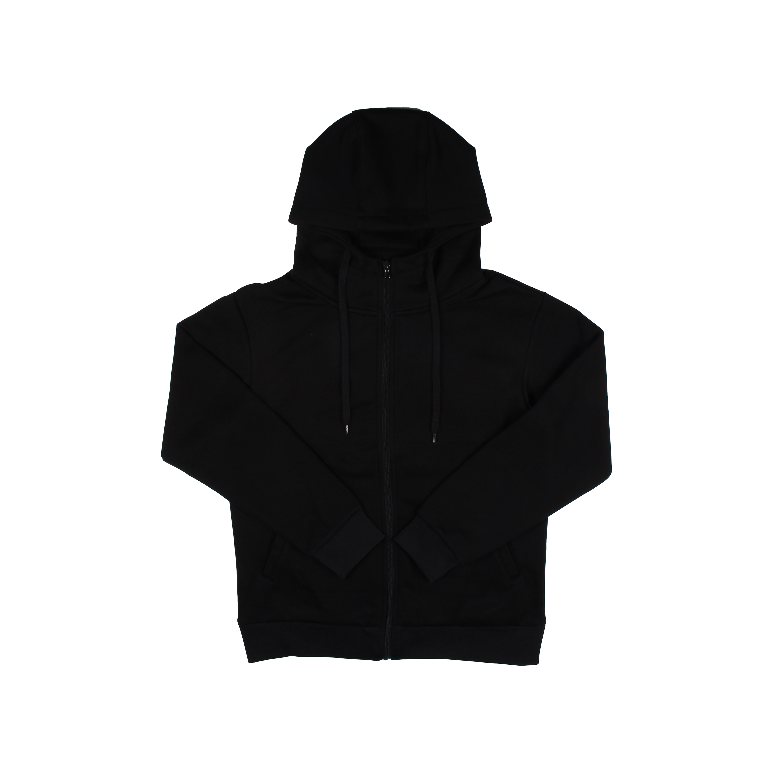 블랙 무지 기모 후드집업