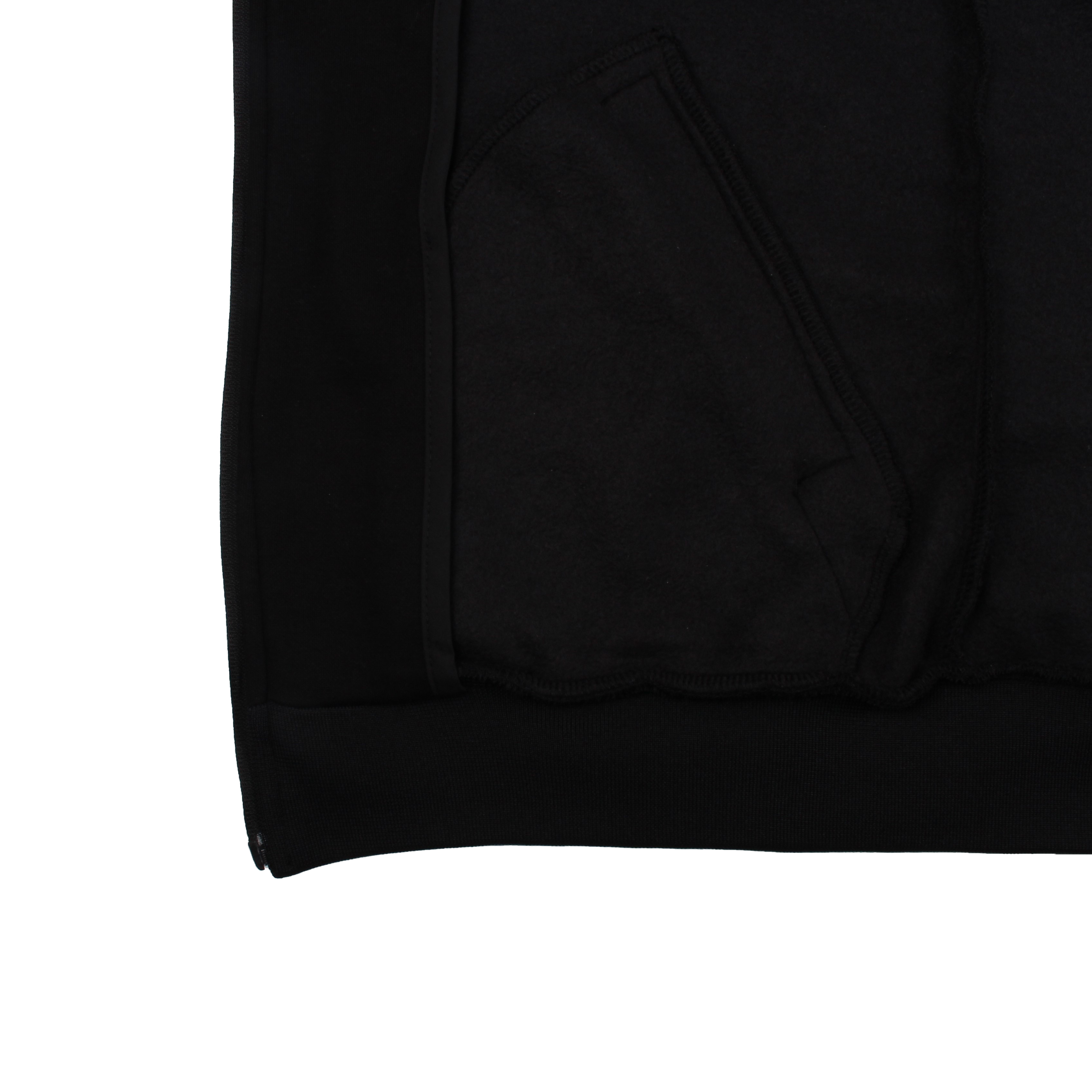 블랙 무지 기모 후드집업