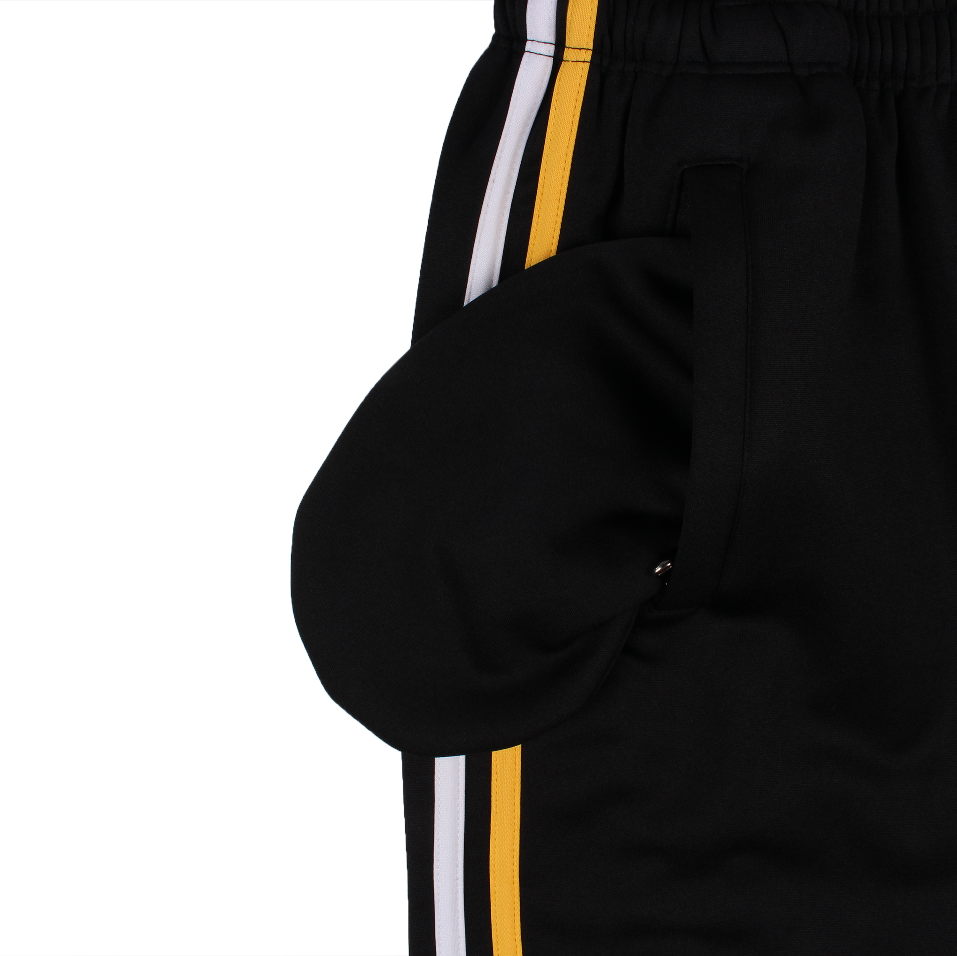 [기모] 블랙 노랑흰색 2선 기모바지