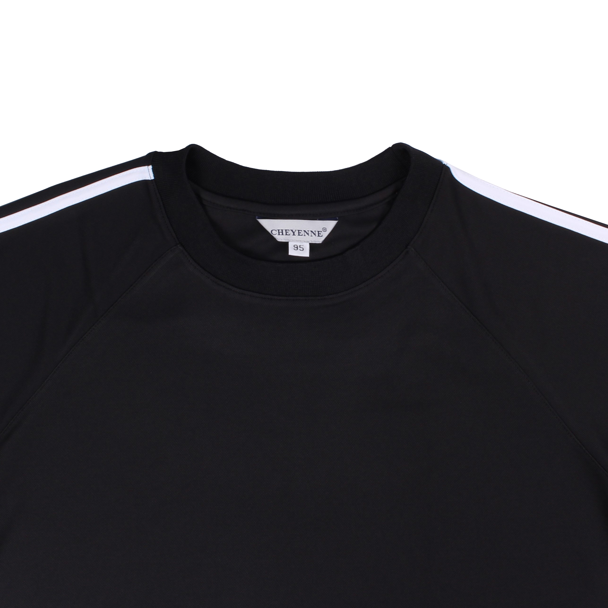 블랙 화이트 원라인 반팔티셔츠