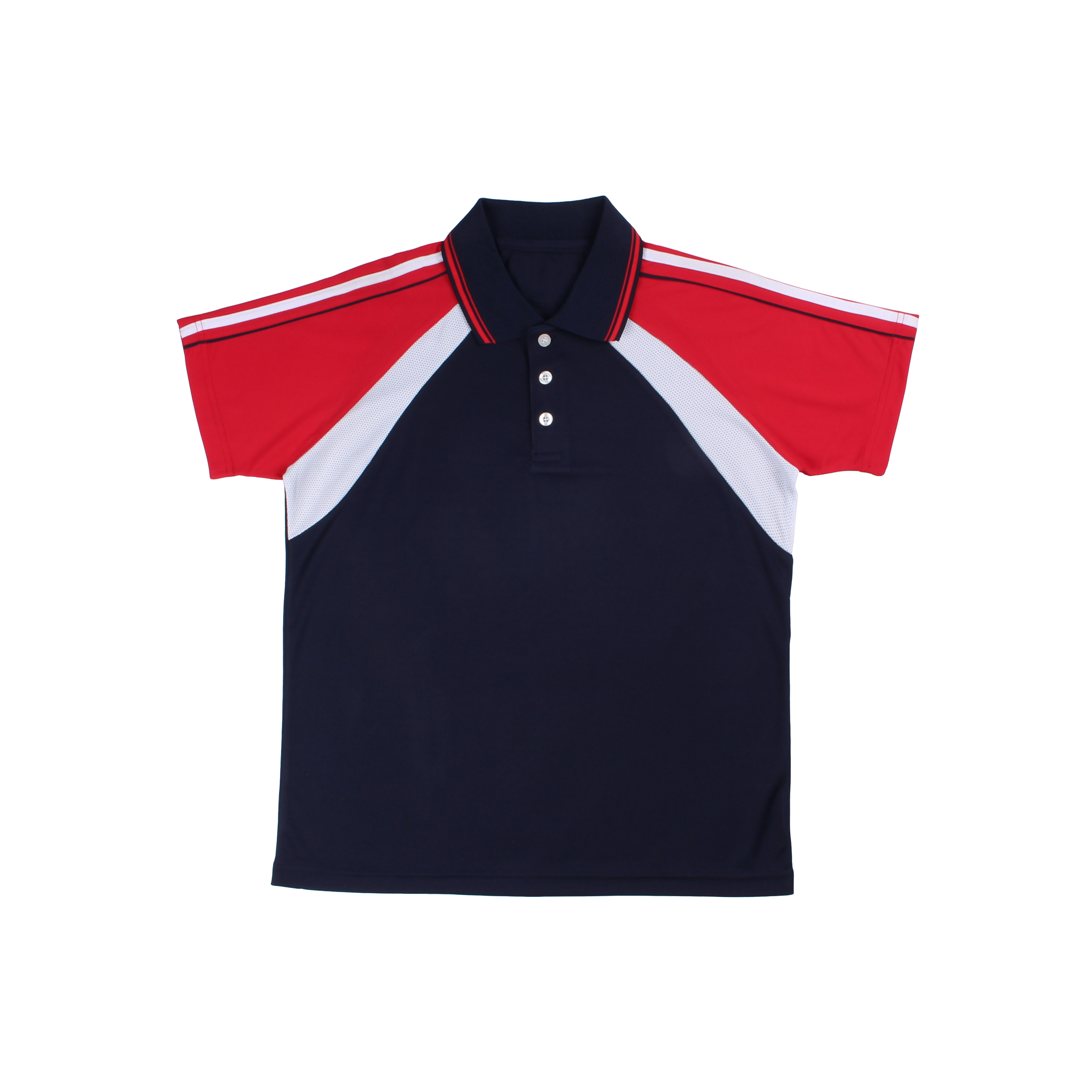 네이비 빨강 윙 화이트 원앤원 카라 반팔티셔츠