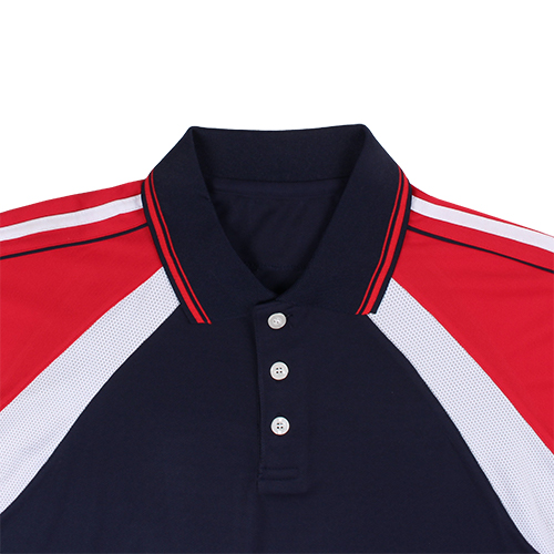 네이비 빨강 윙 화이트 원앤원 카라 반팔티셔츠