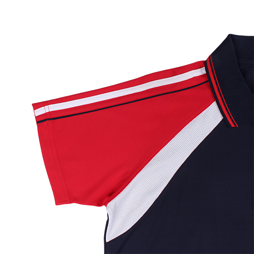 네이비 빨강 윙 화이트 원앤원 카라 반팔티셔츠