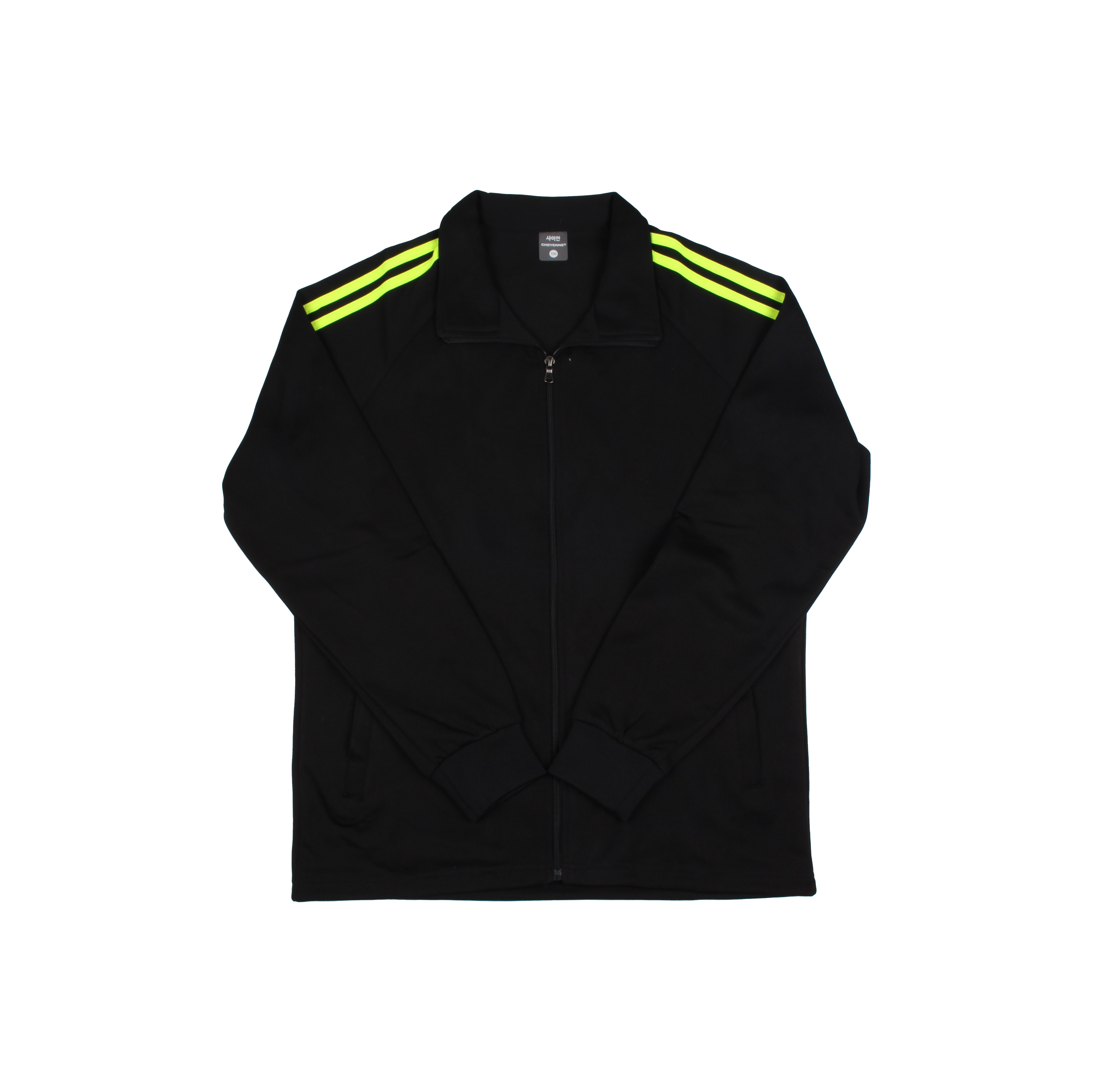 블랙 형광노랑 2선 집업 동복상의