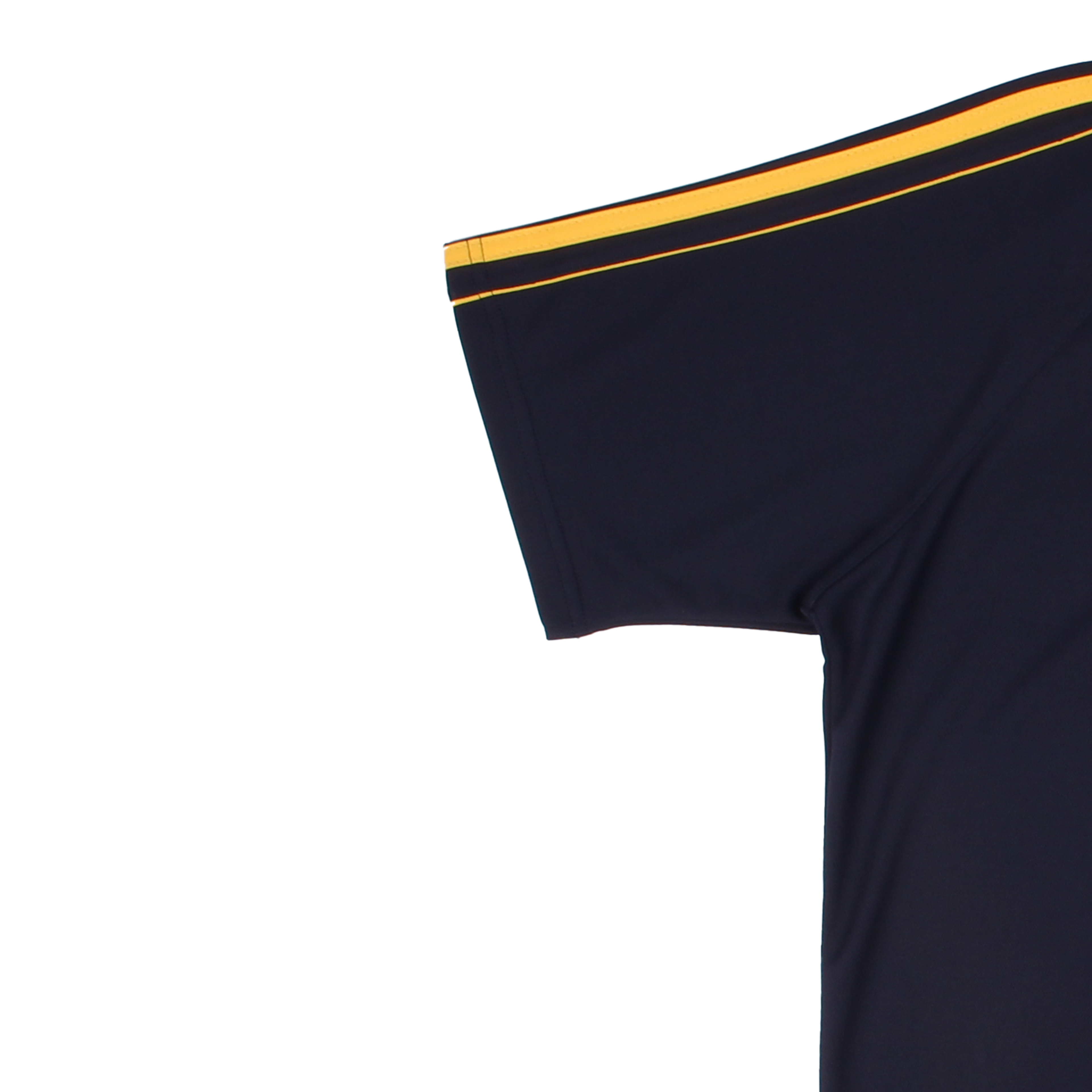 네이비 노랑 원앤원 반집업 카라 반팔티셔츠