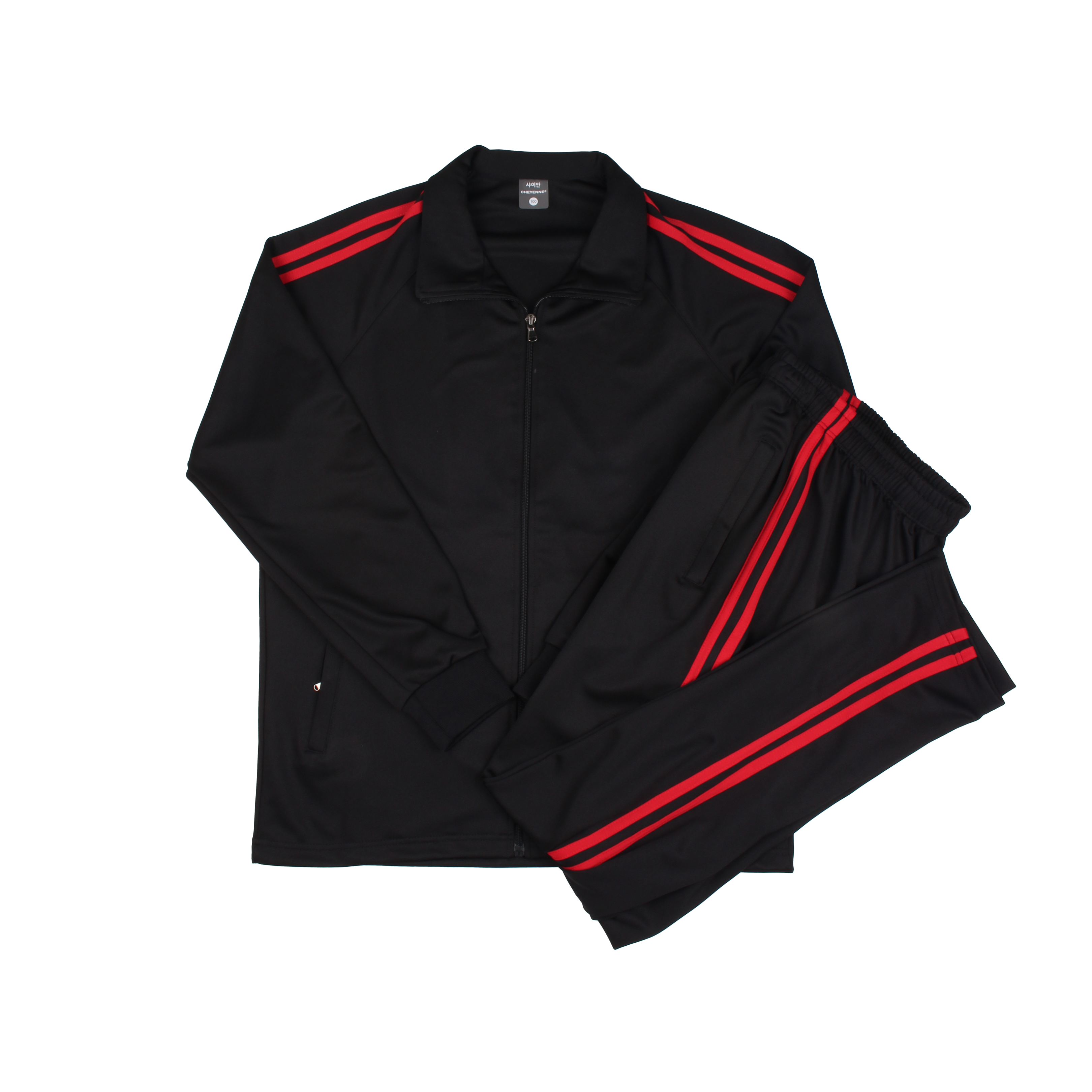 블랙 빨강 2선 동복세트