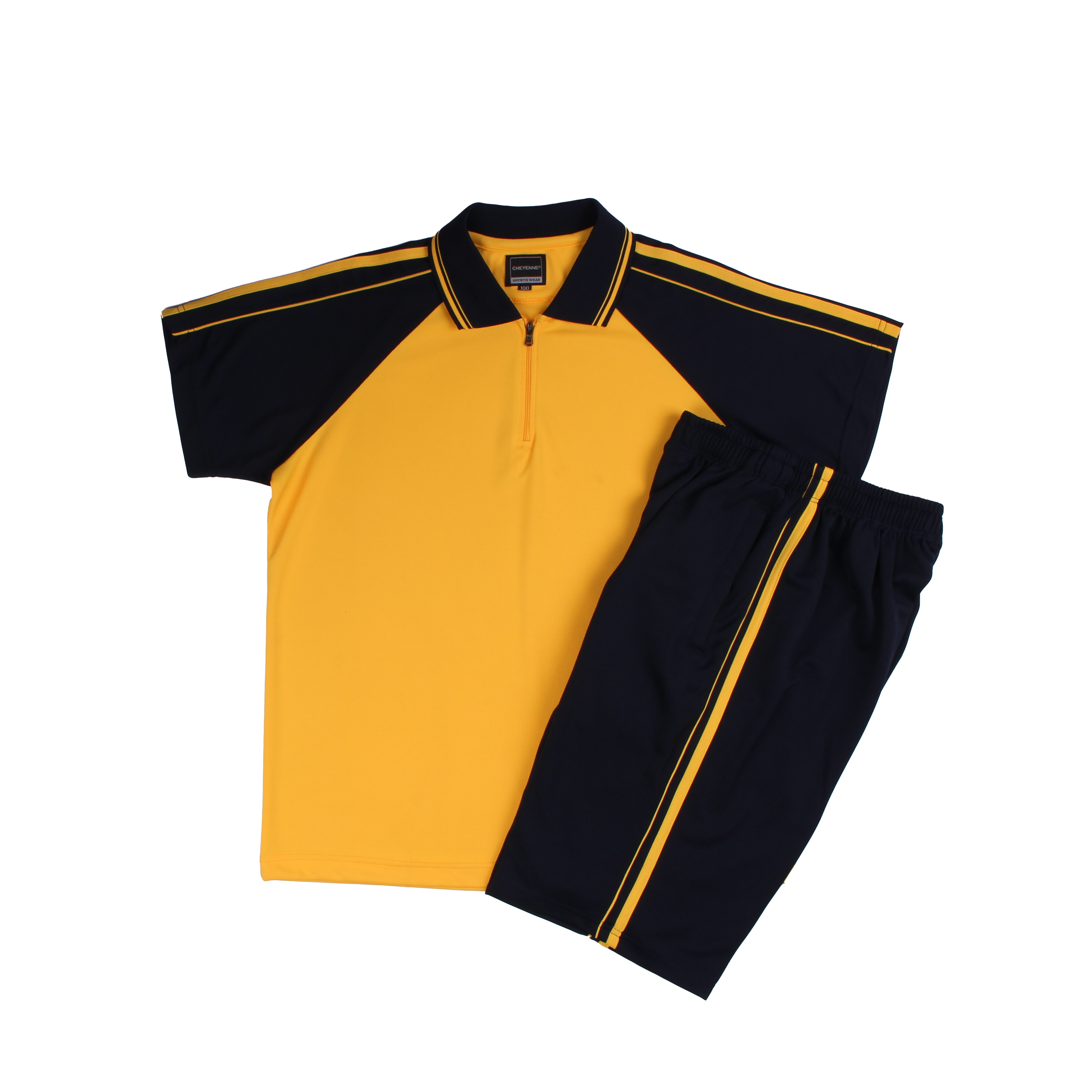 노랑 네이비 원앤원 바디배색 반집업 하복세트