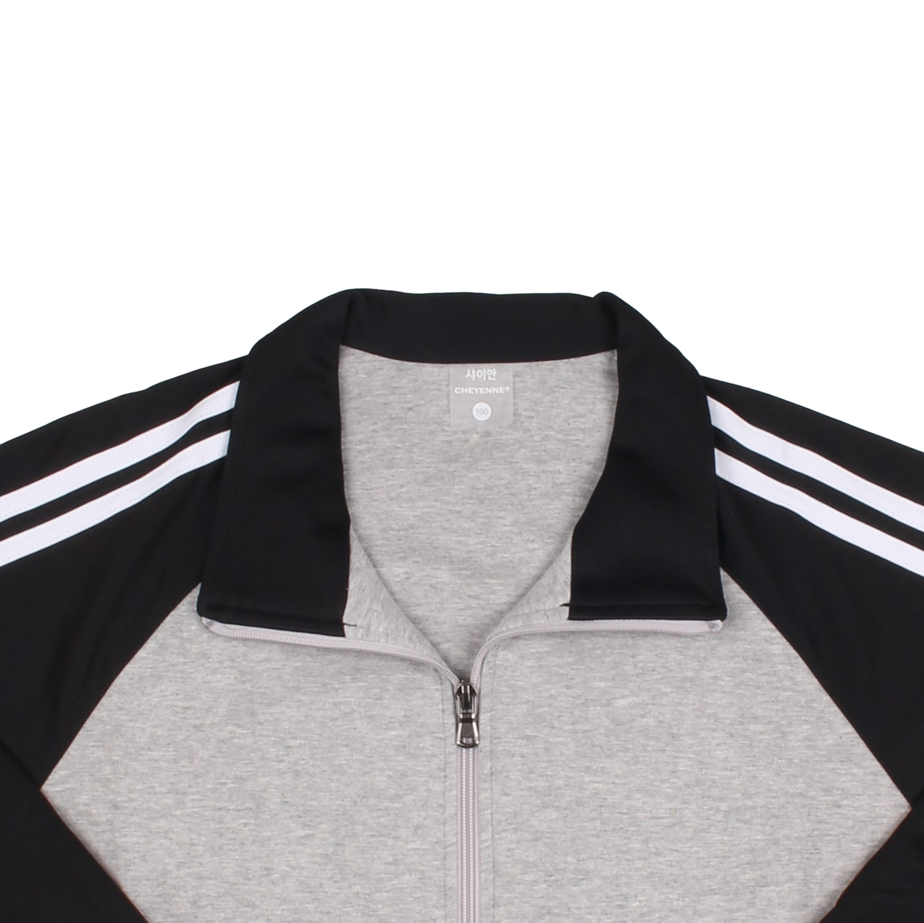 멜란지 블랙 2선 집업 동복상의(시보리)