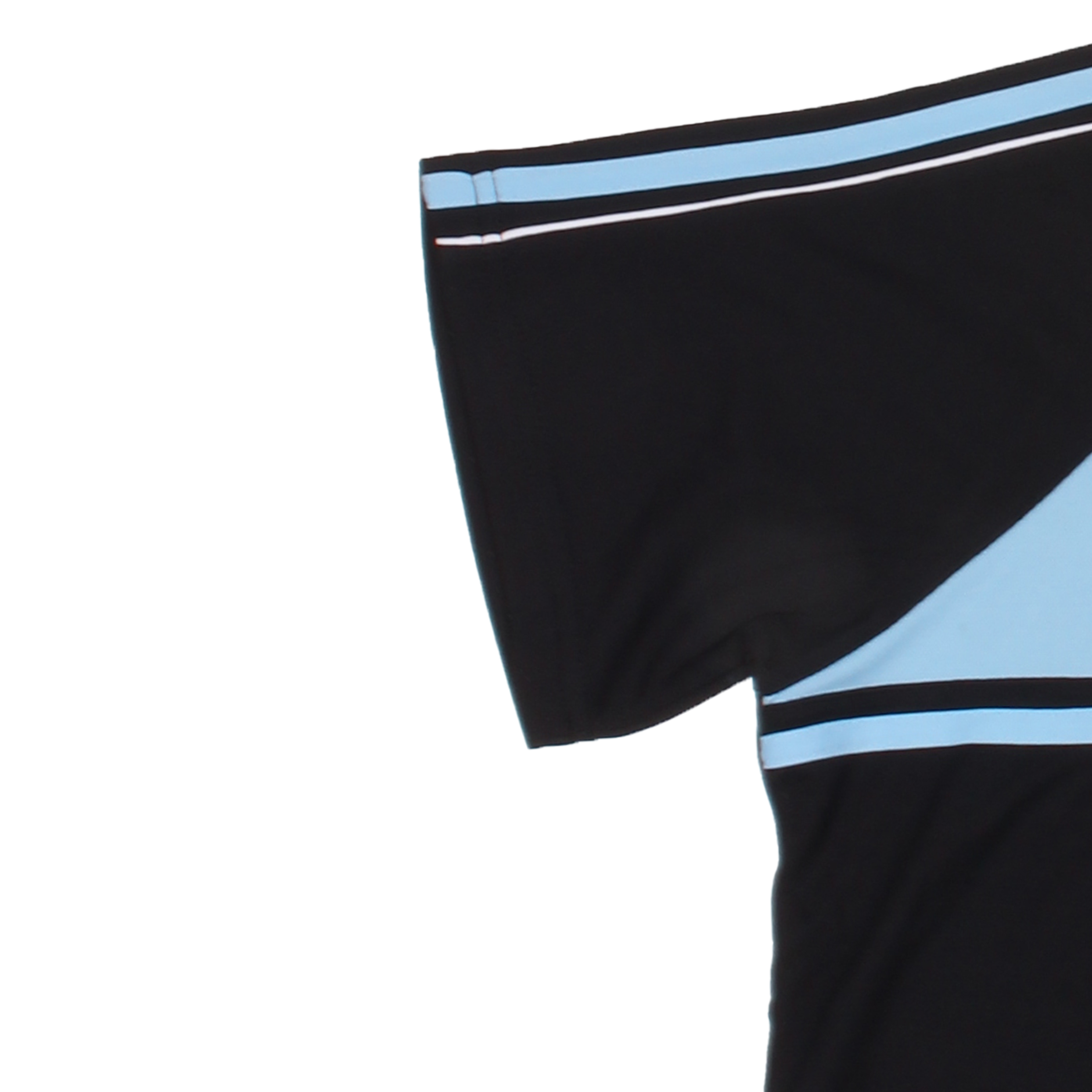 블랙 소라 원앤원 체스트포인트 반집업 카라 반팔티셔츠