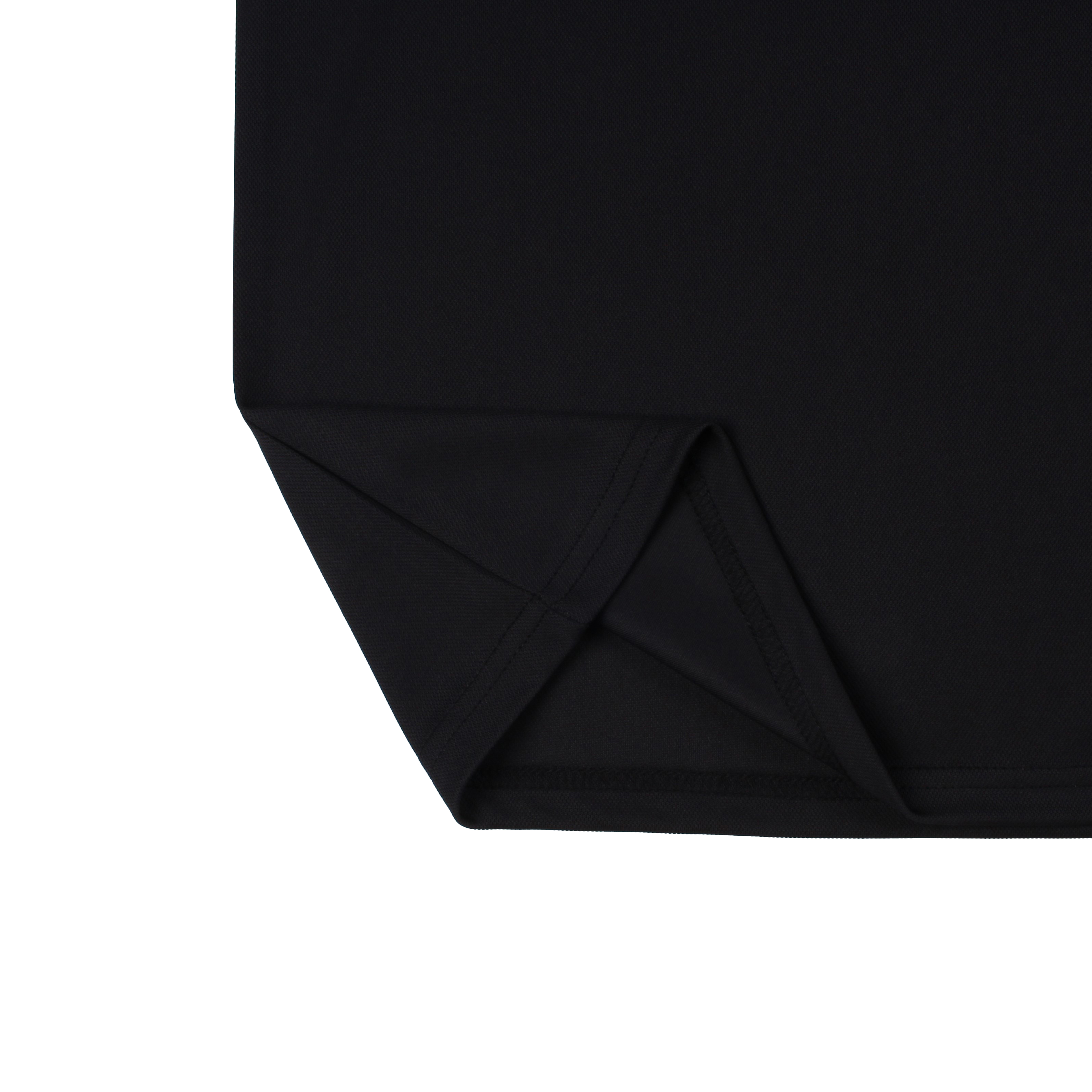 블랙 소라 원앤원 체스트포인트 반집업 카라 반팔티셔츠