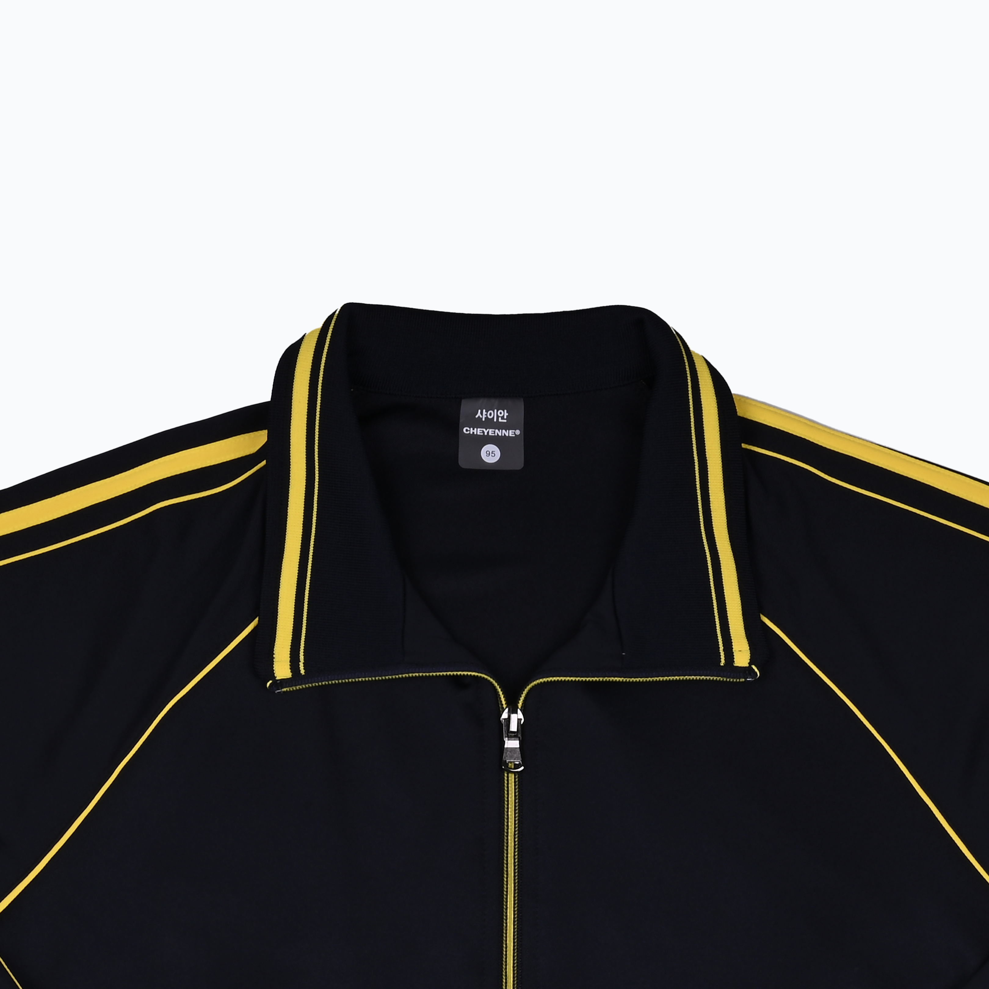 네이비 연노랑 원앤원(양옆 얇은선) 집업 동복상의(시보리)