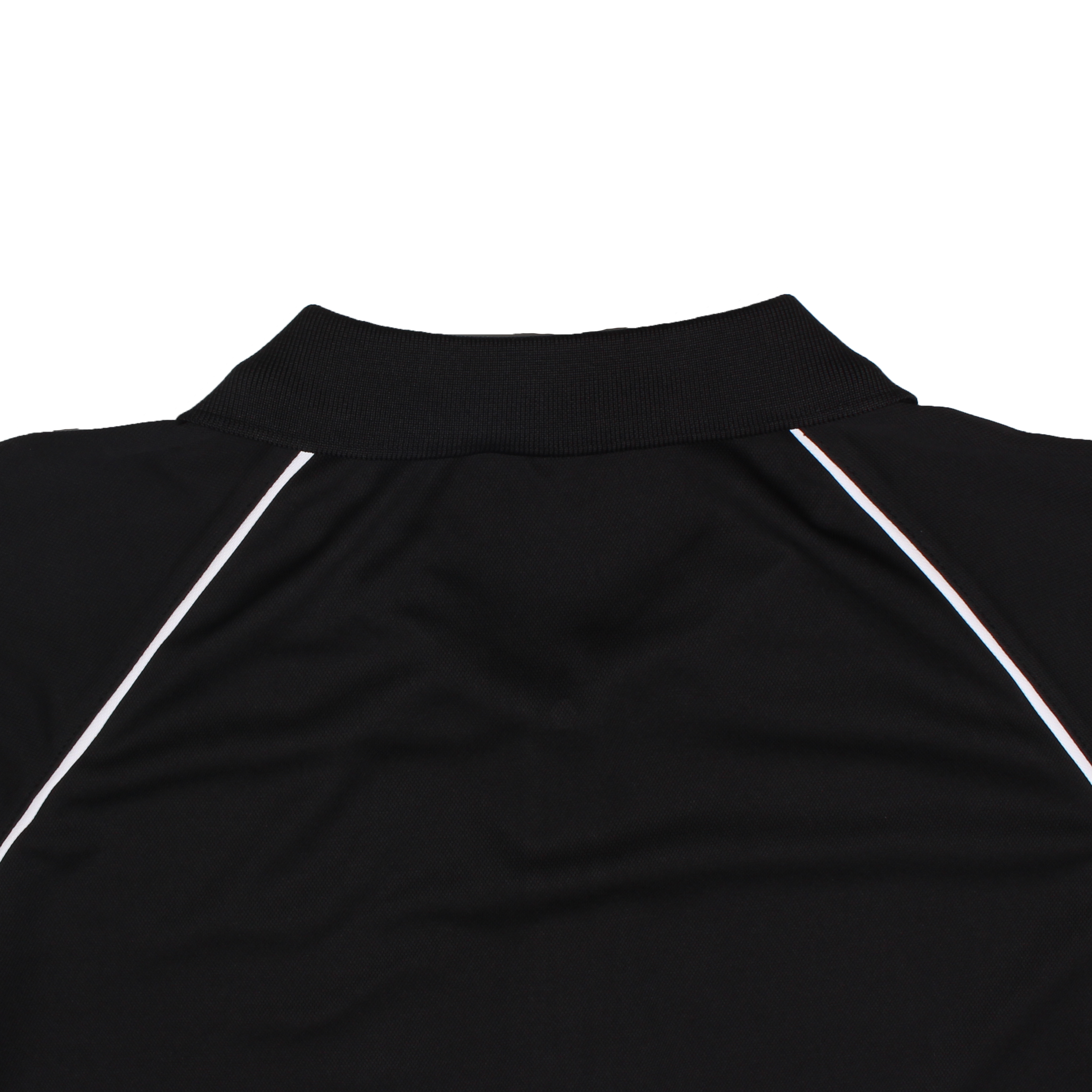 블랙 흰색 2선 (양옆 얇은선) 반집업 카라 반팔티셔츠