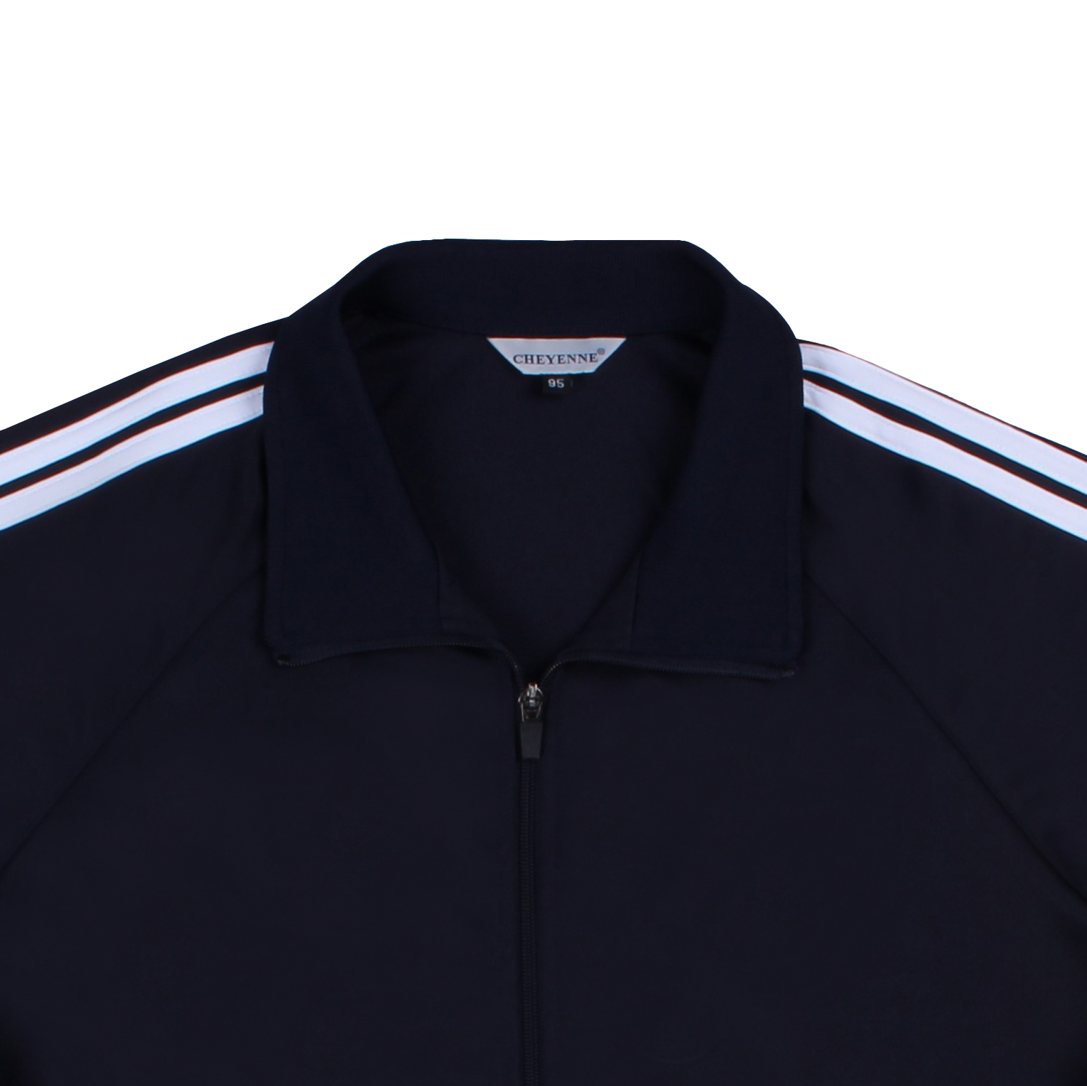 네이비 흰색 2선 집업 기모 동복상의