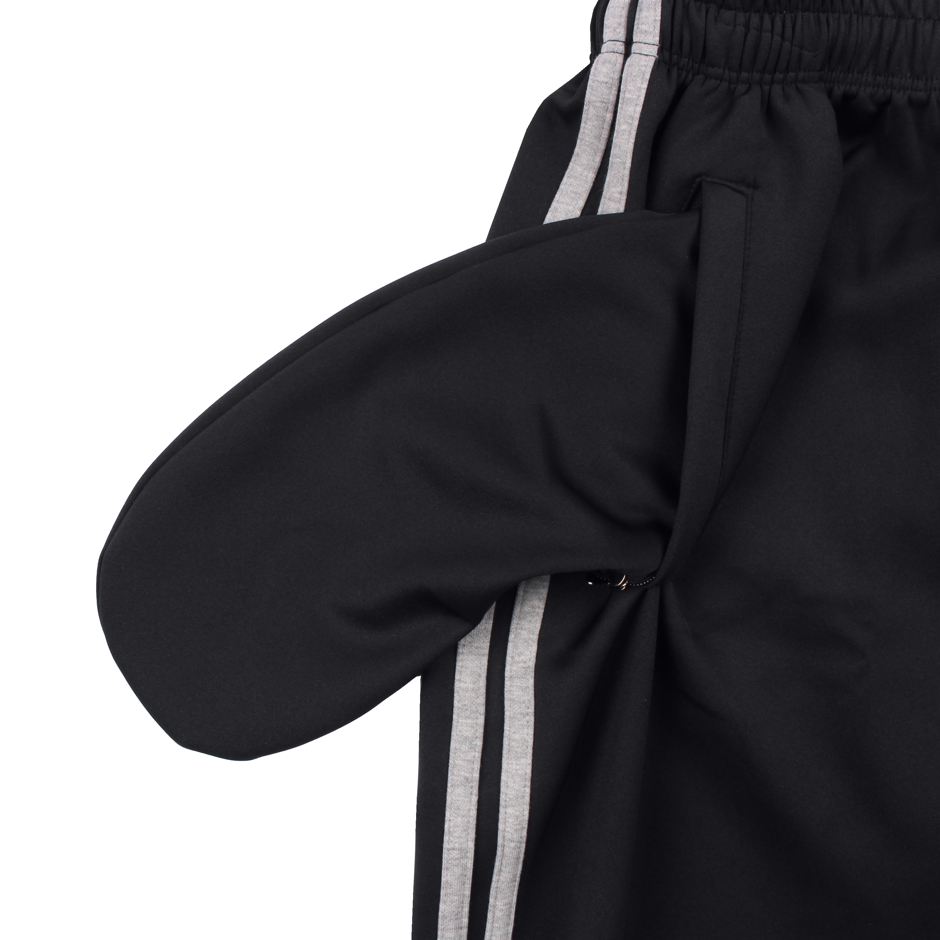 블랙 멜란지 2선 기모바지